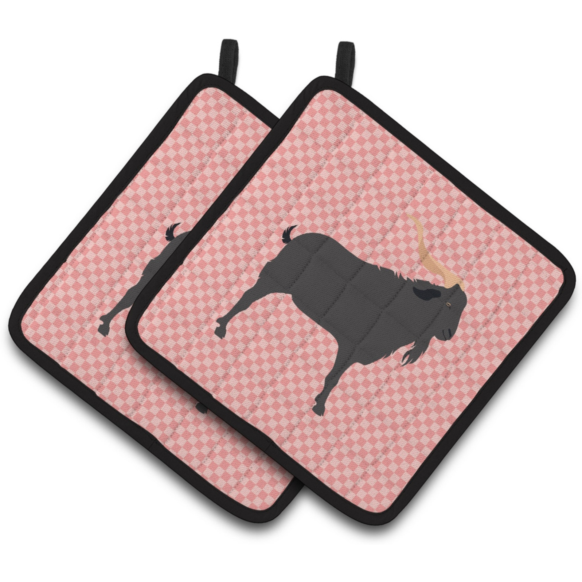 &quotCaroline's Treasures Verata Goat Pink Check Decorated Pot Holder, 7.5"" x 7.5"""