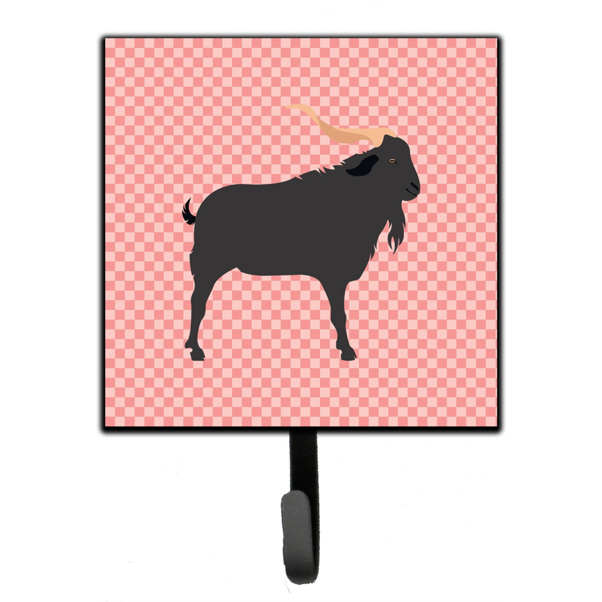 &quotCaroline's Treasures Verata Goat Pink Check Wall Hook, Small, Multicolor"