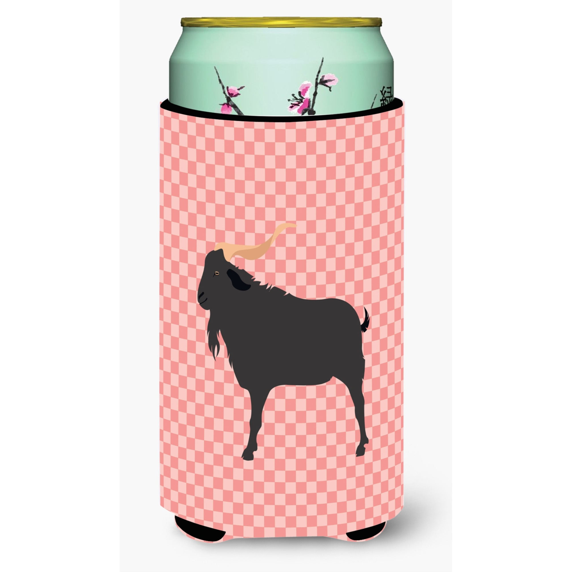 &quotCaroline's Treasures Verata Goat Pink Check Decorative Can Hugger, Tall Boy, Multicolor"