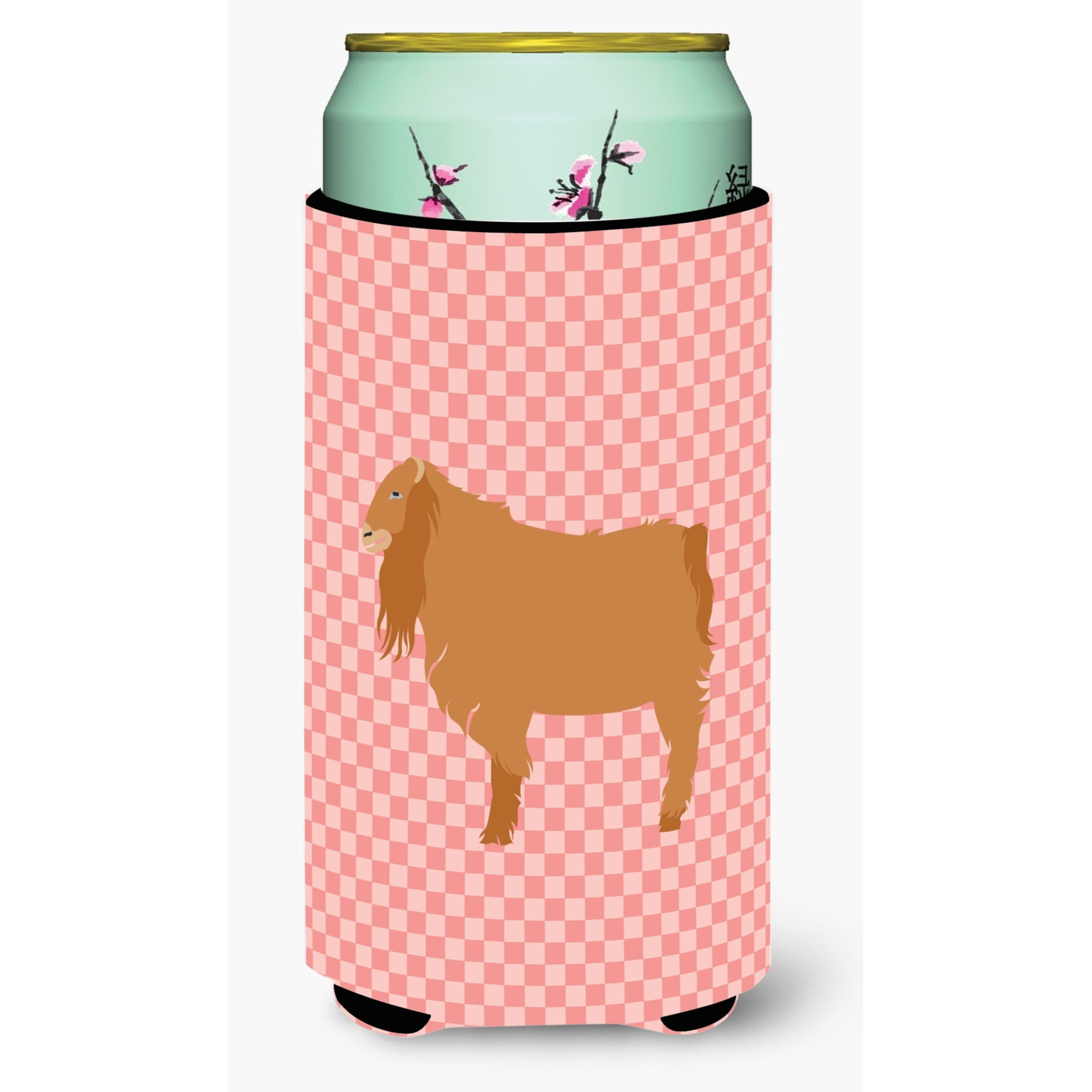 &quotCaroline's Treasures American Lamancha Goat Pink Check Decorative Can Hugger, Tall Boy, Multicolor"