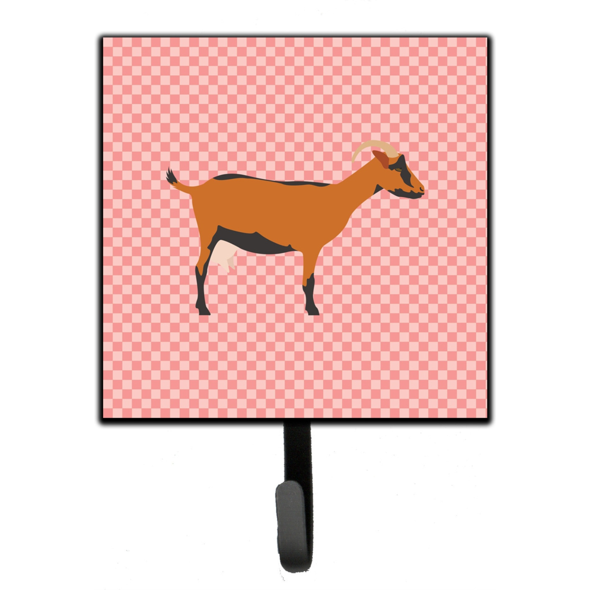&quotCaroline's Treasures Oberhasli Goat Pink Check Wall Hook, Small, Multicolor"