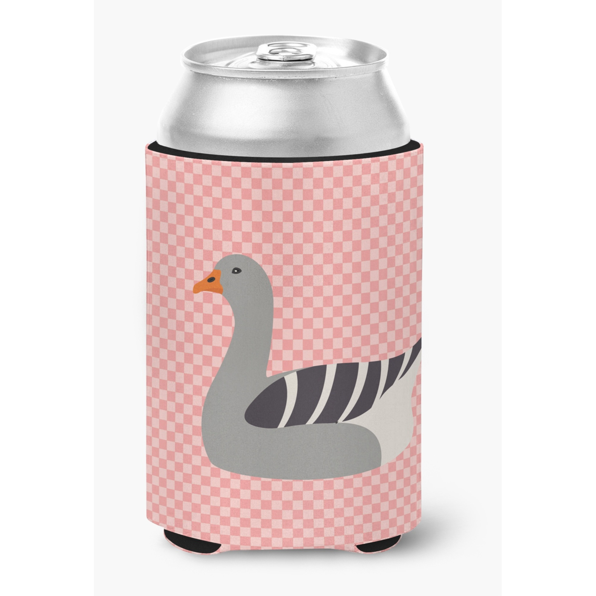 &quotCaroline's Treasures Pilgrim Goose Pink Check Decorative Can Hugger, Multicolor"