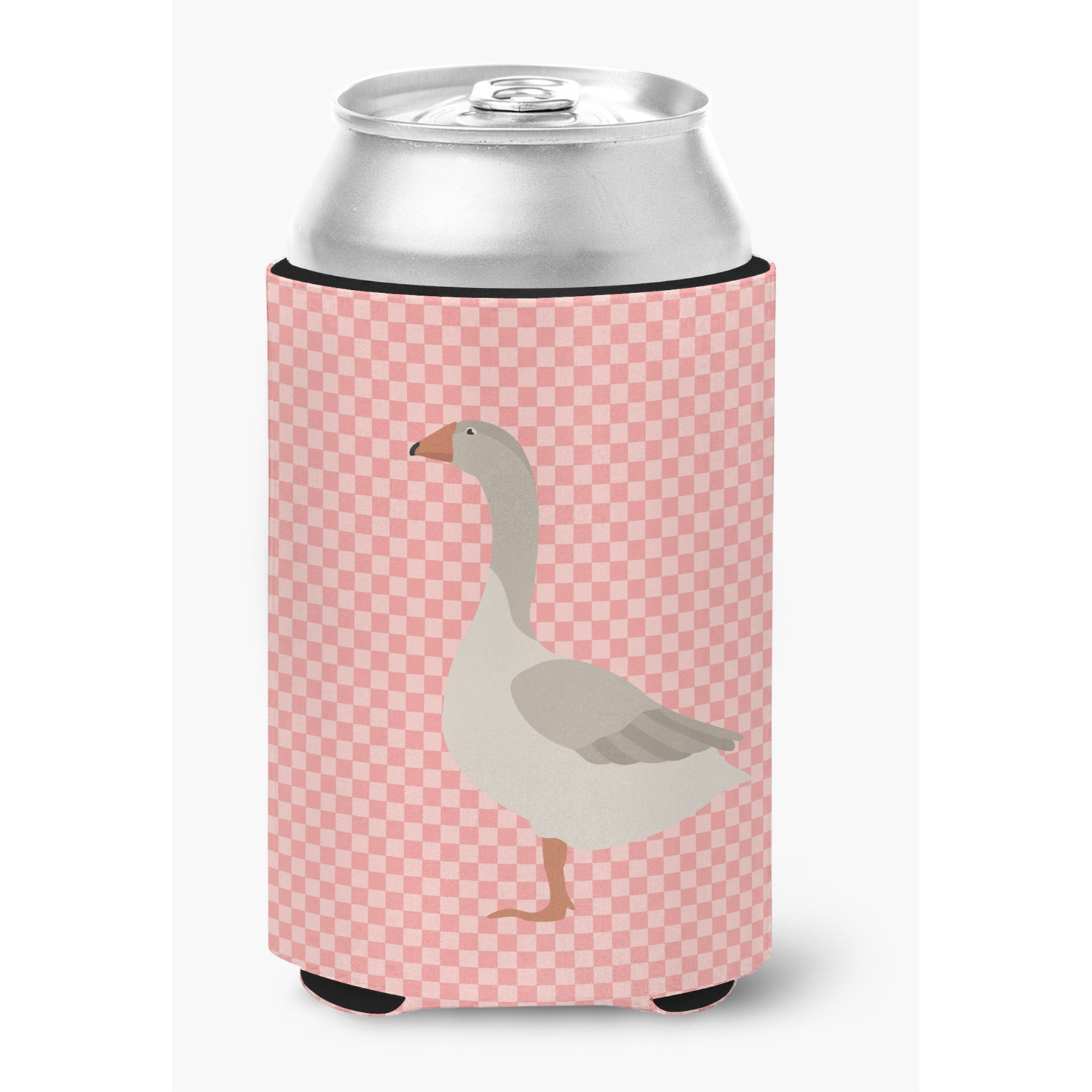 &quotCaroline's Treasures Steinbacher Goose Pink Check Decorative Can Hugger, Multicolor"