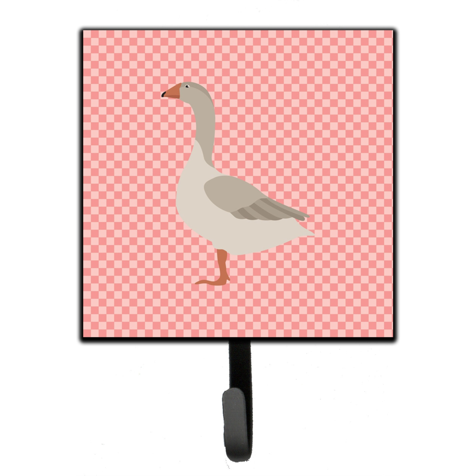 &quotCaroline's Treasures Steinbacher Goose Pink Check Wall Hook, Small, Multicolor"