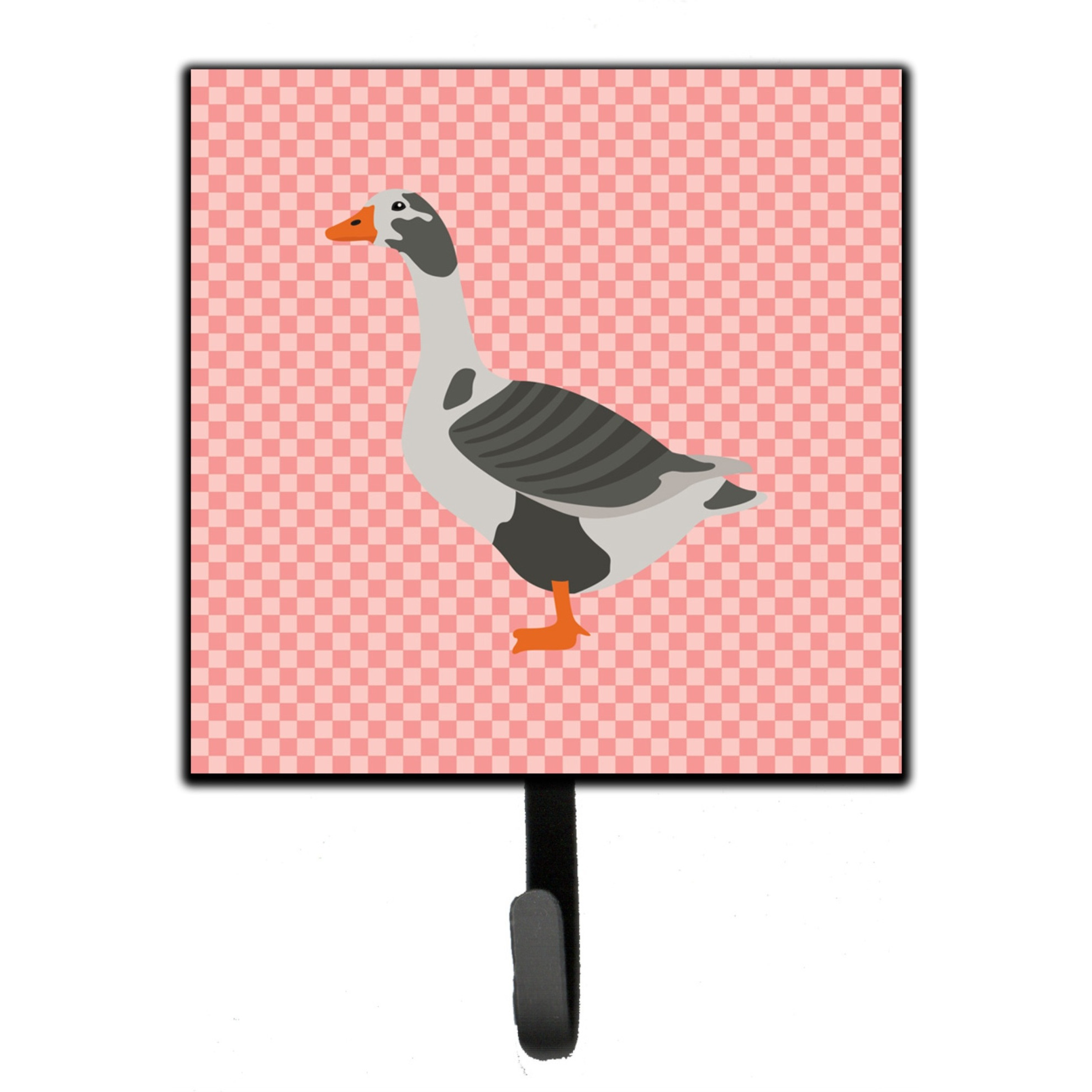 &quotCaroline's Treasures West of England Goose Pink Check Wall Hook, Small, Multicolor"