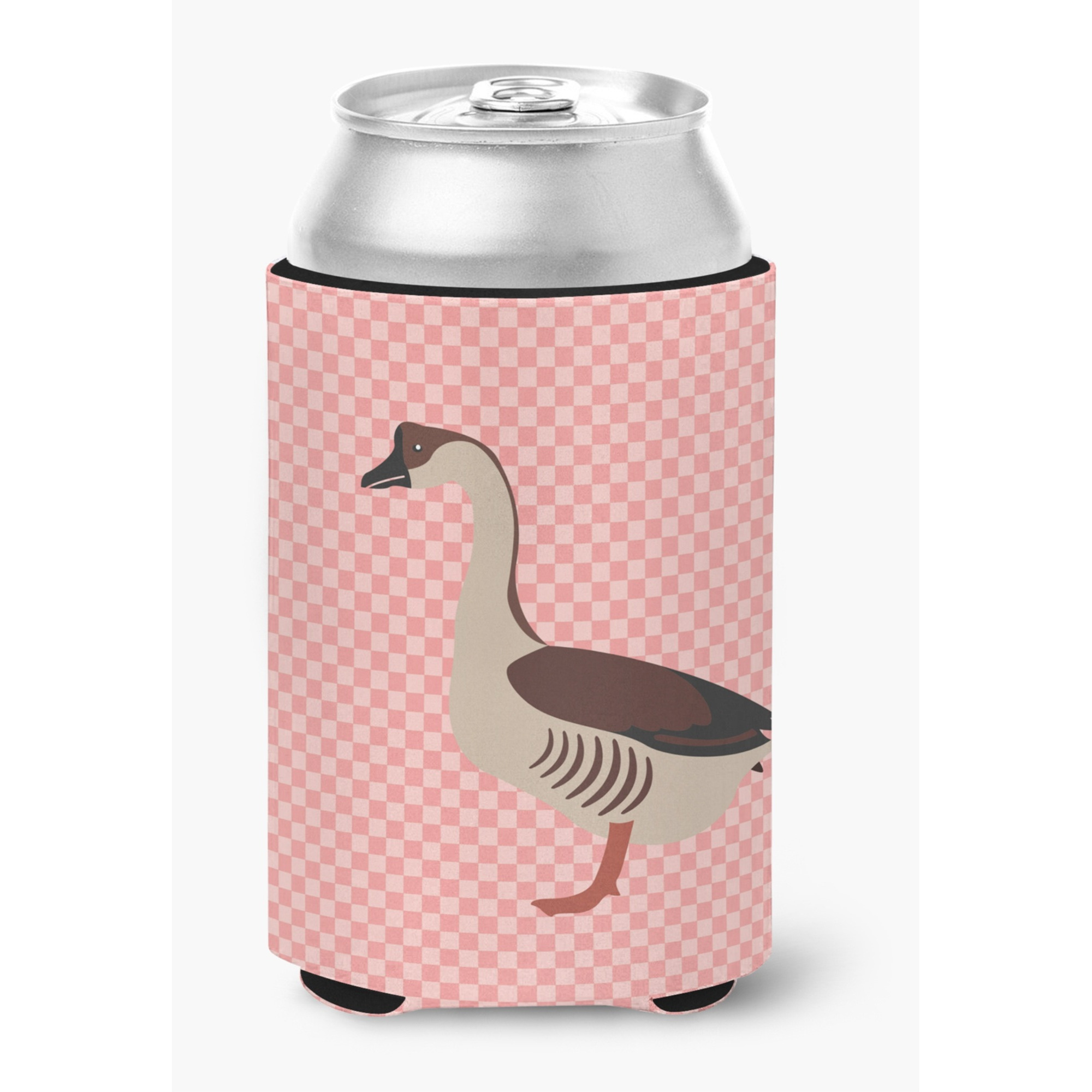 &quotCaroline's Treasures Chinese Goose Pink Check Decorative Can Hugger, Multicolor"