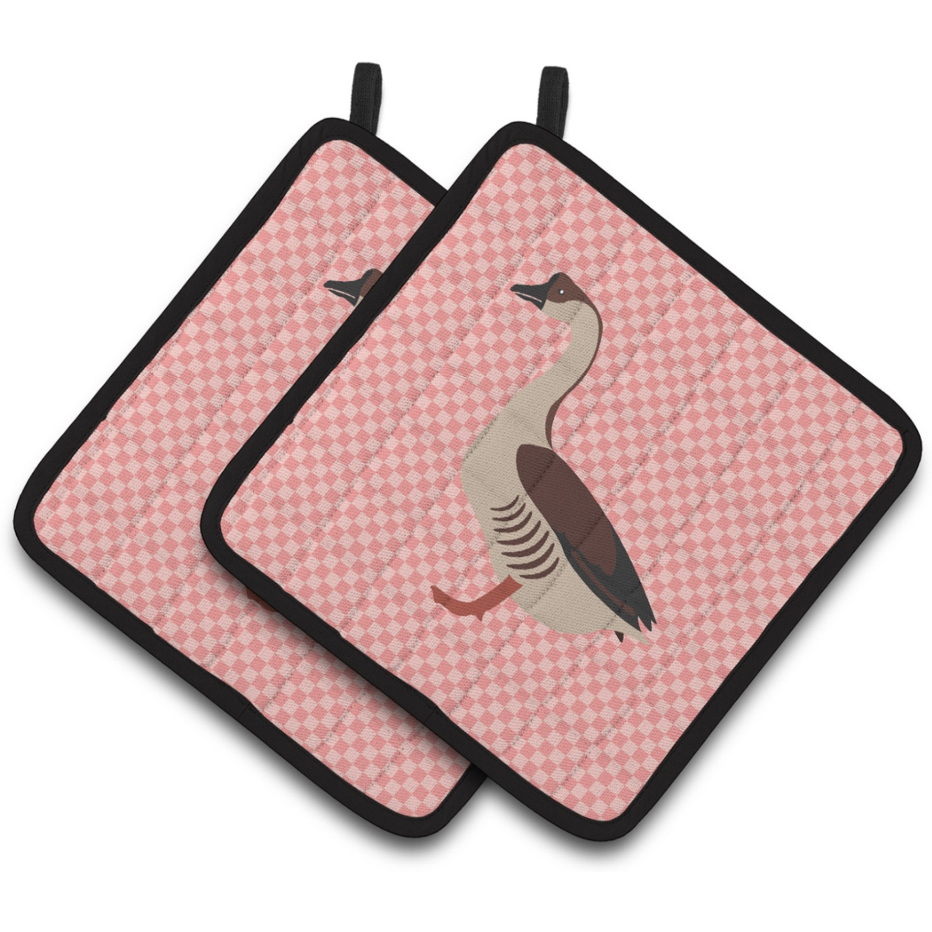 &quotCaroline's Treasures Chinese Goose Pink Check Decorated Pot Holder, 7.5"" x 7.5"""