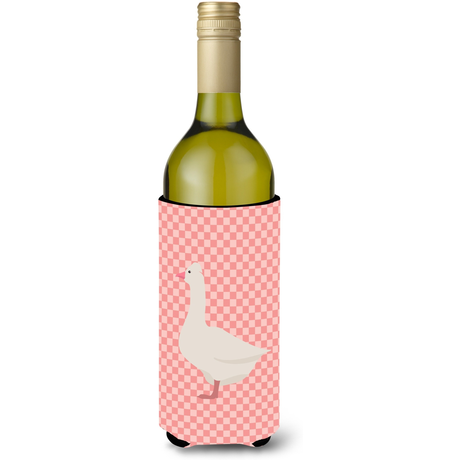 &quotCaroline's Treasures Roman Goose Pink Check Decorative Bottle Hugger, 750 ml, Multicolor"