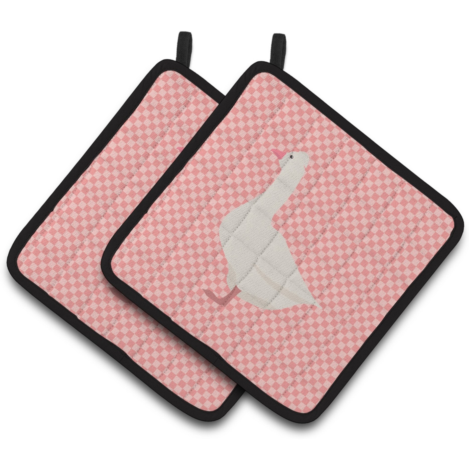 &quotCaroline's Treasures Roman Goose Pink Check Decorated Pot Holder, 7.5"" x 7.5"""