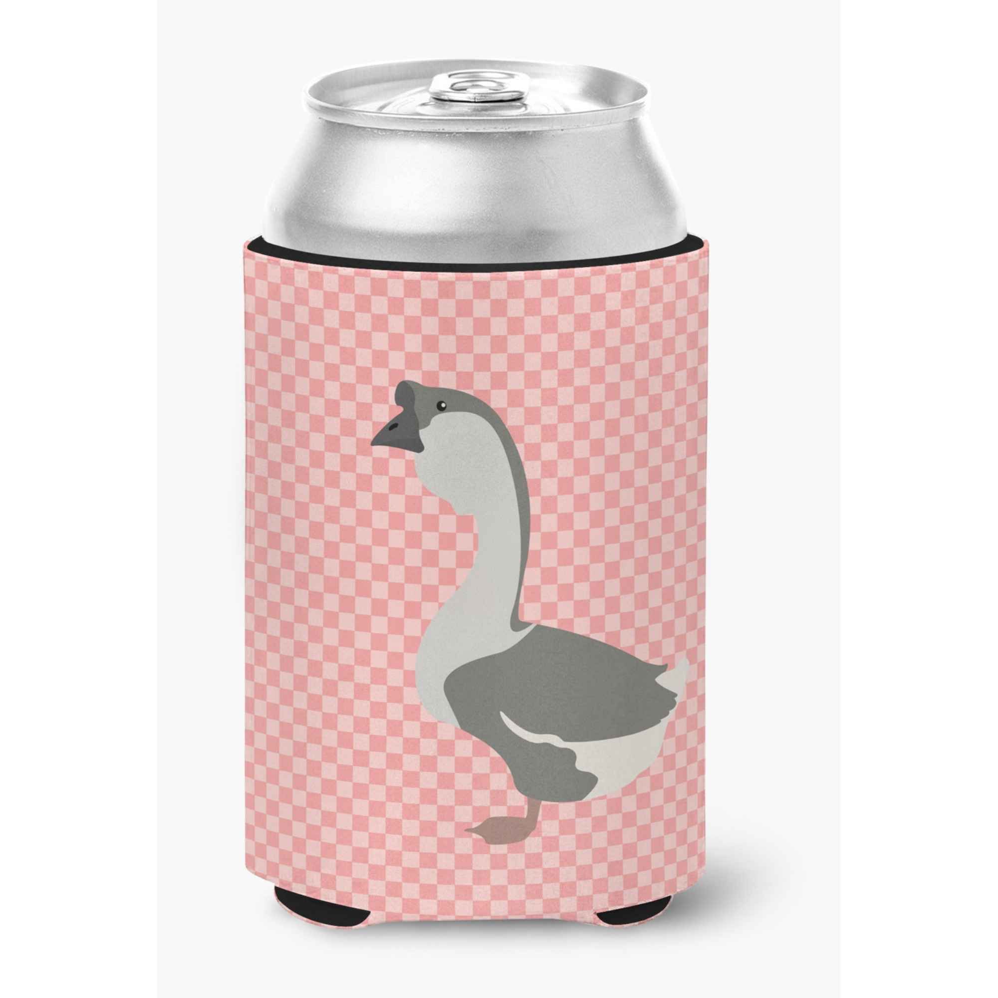 &quotCaroline's Treasures African Goose Pink Check Decorative Can Hugger, Multicolor"