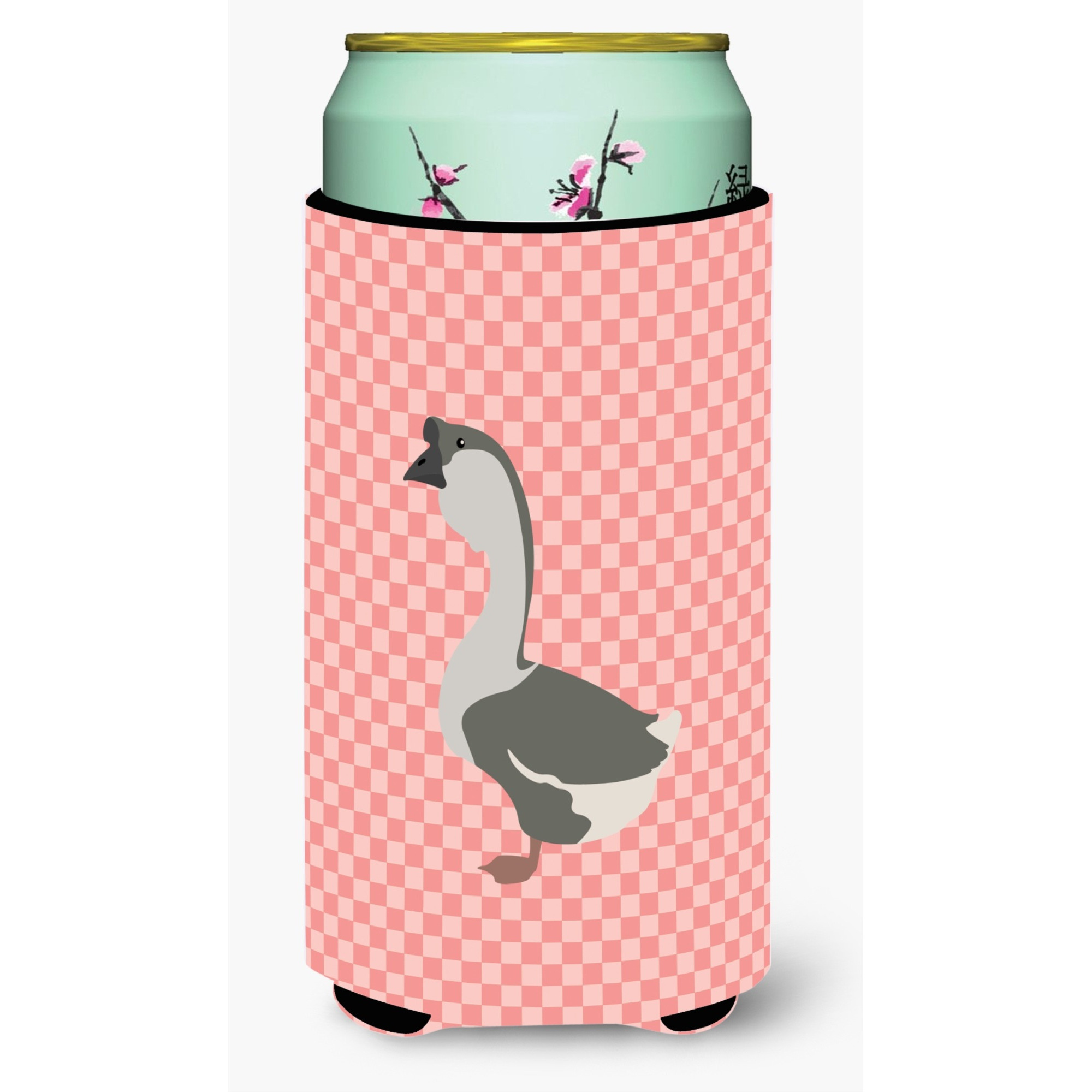 &quotCaroline's Treasures African Goose Pink Check Decorative Can Hugger, Tall Boy, Multicolor"
