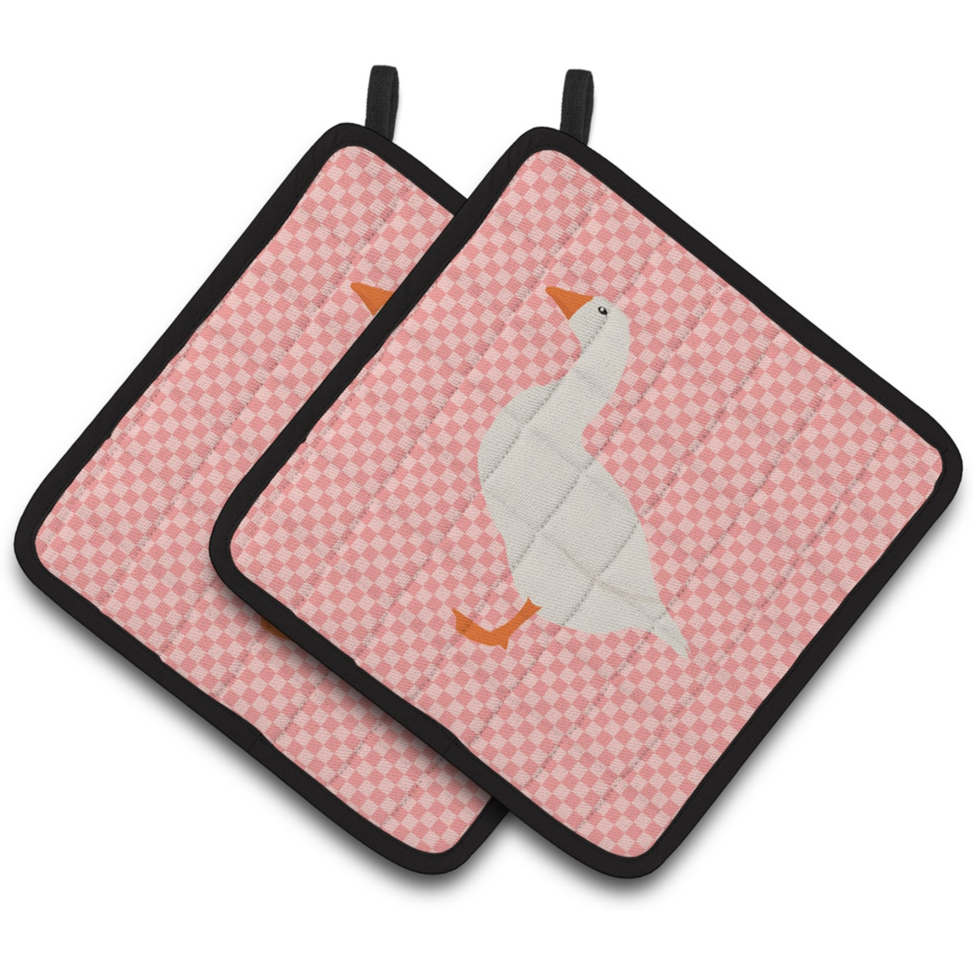 &quotCaroline's Treasures Shire Horse Pink Check Decorated Pot Holder, 7.5"" x 7.5"""