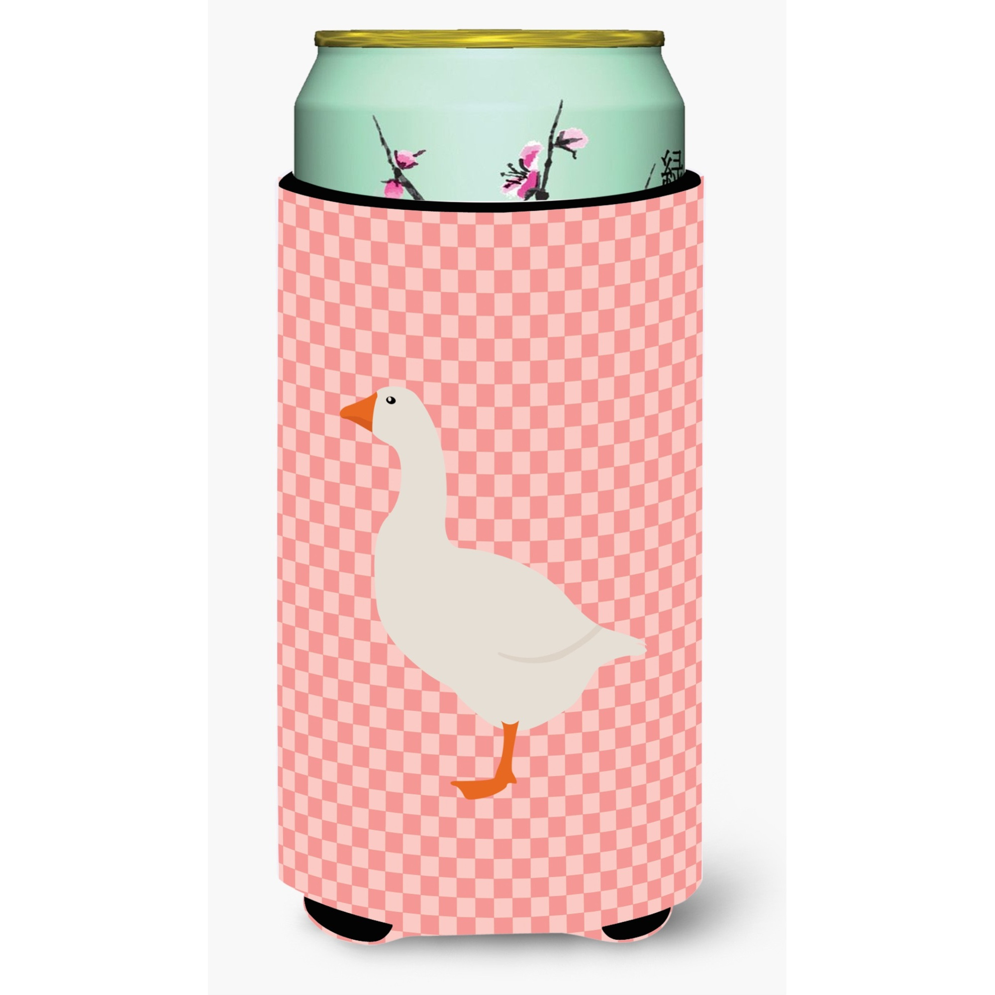 &quotCaroline's Treasures Shire Horse Pink Check Decorative Can Hugger, Tall Boy, Multicolor"