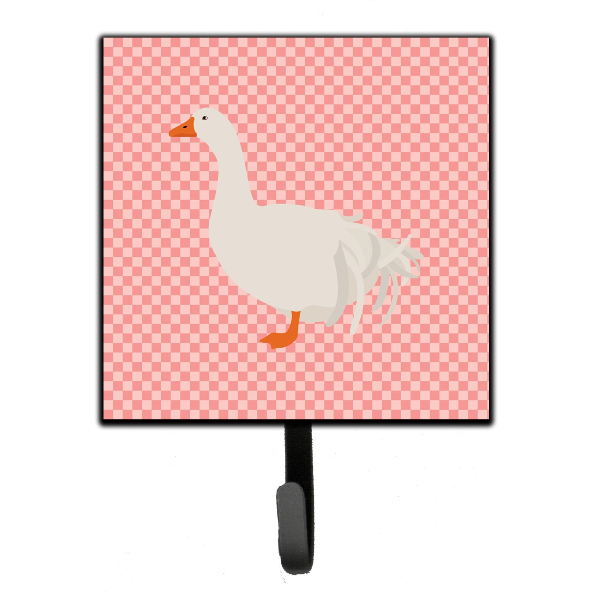 &quotCaroline's Treasures Sebastopol Goose Pink Check Wall Hook, Small, Multicolor"
