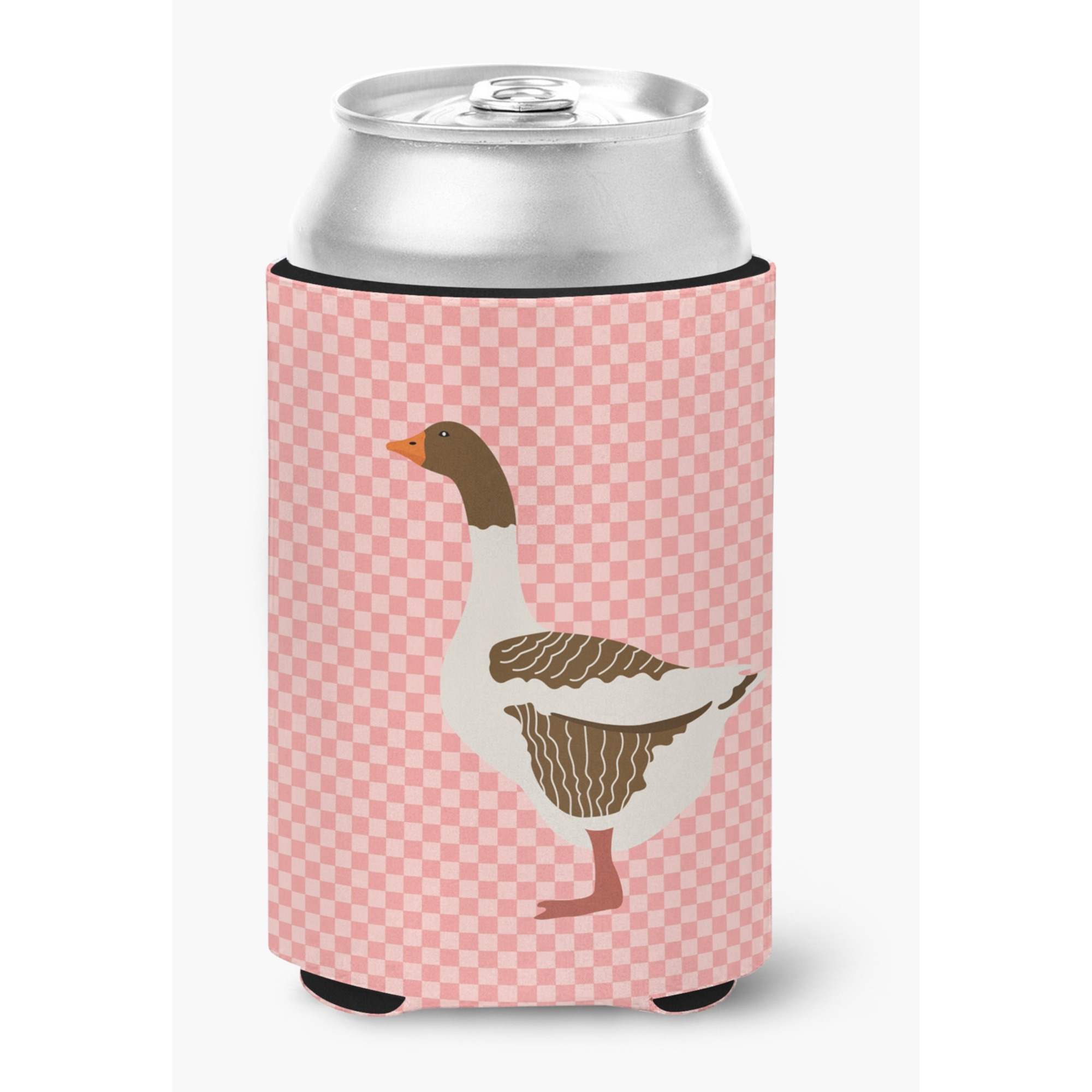 &quotCaroline's Treasures Pomeranian Rogener Goose Pink Check Decorative Can Hugger, Multicolor"