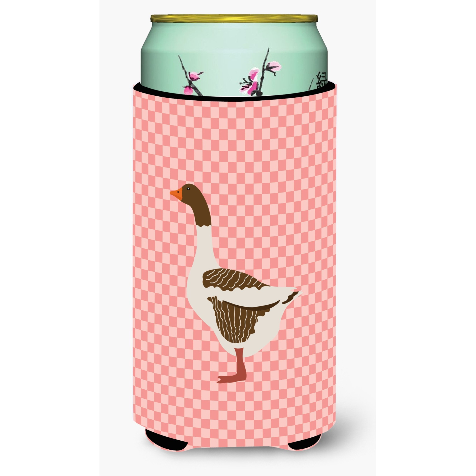 &quotCaroline's Treasures Pomeranian Rogener Goose Pink Check Decorative Can Hugger, Tall Boy, Multicolor"