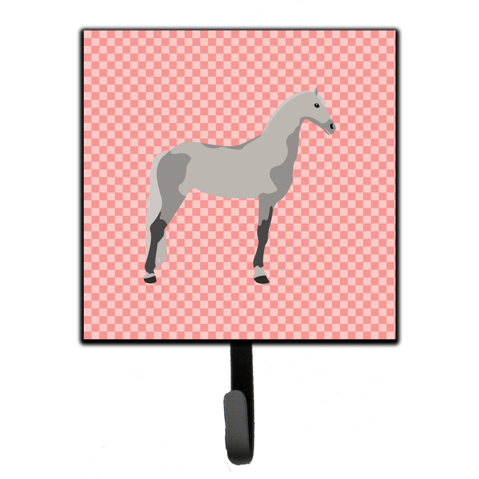 &quotCaroline's Treasures Orlov Trotter Horse Pink Check Wall Hook, Small, Multicolor"