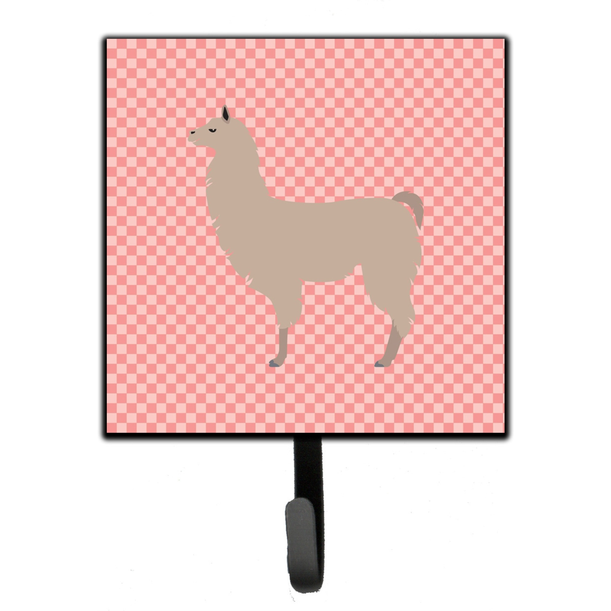 &quotCaroline's Treasures Llama Pink Check Wall Hook, Small, Multicolor"