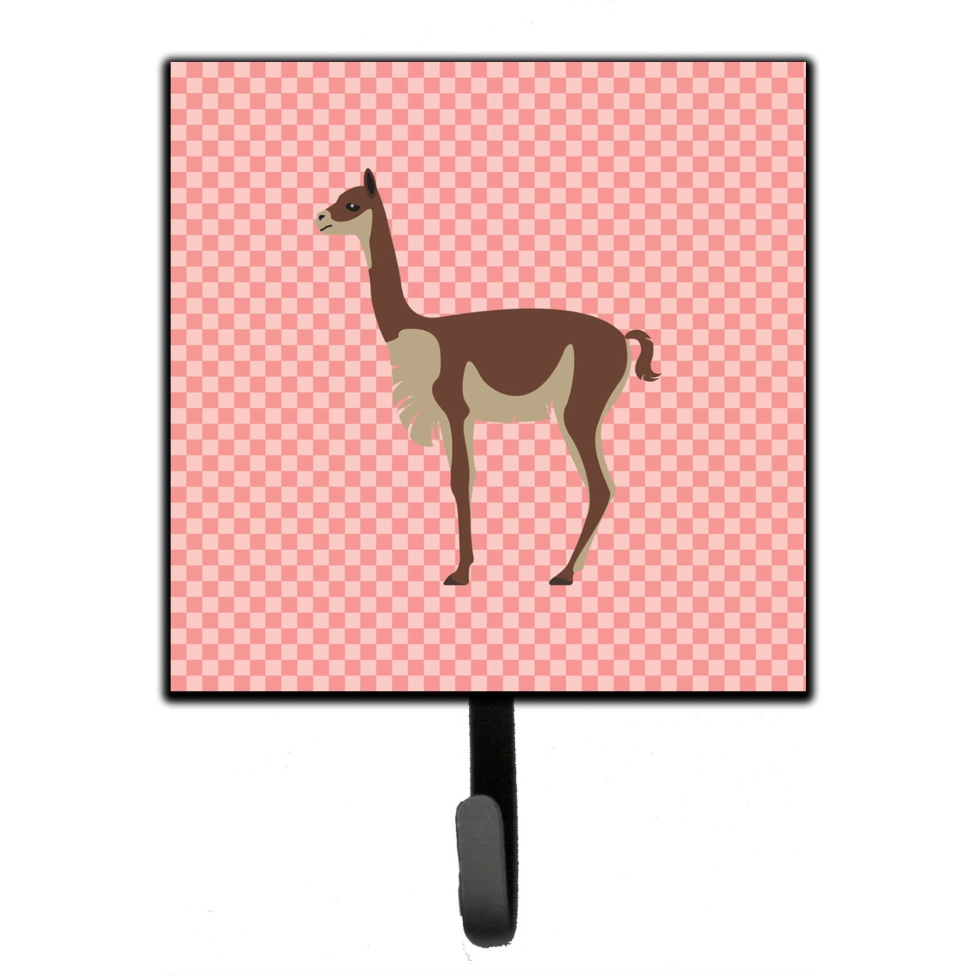 &quotCaroline's Treasures Vicugna or Vicuna Pink Check Wall Hook, Small, Multicolor"