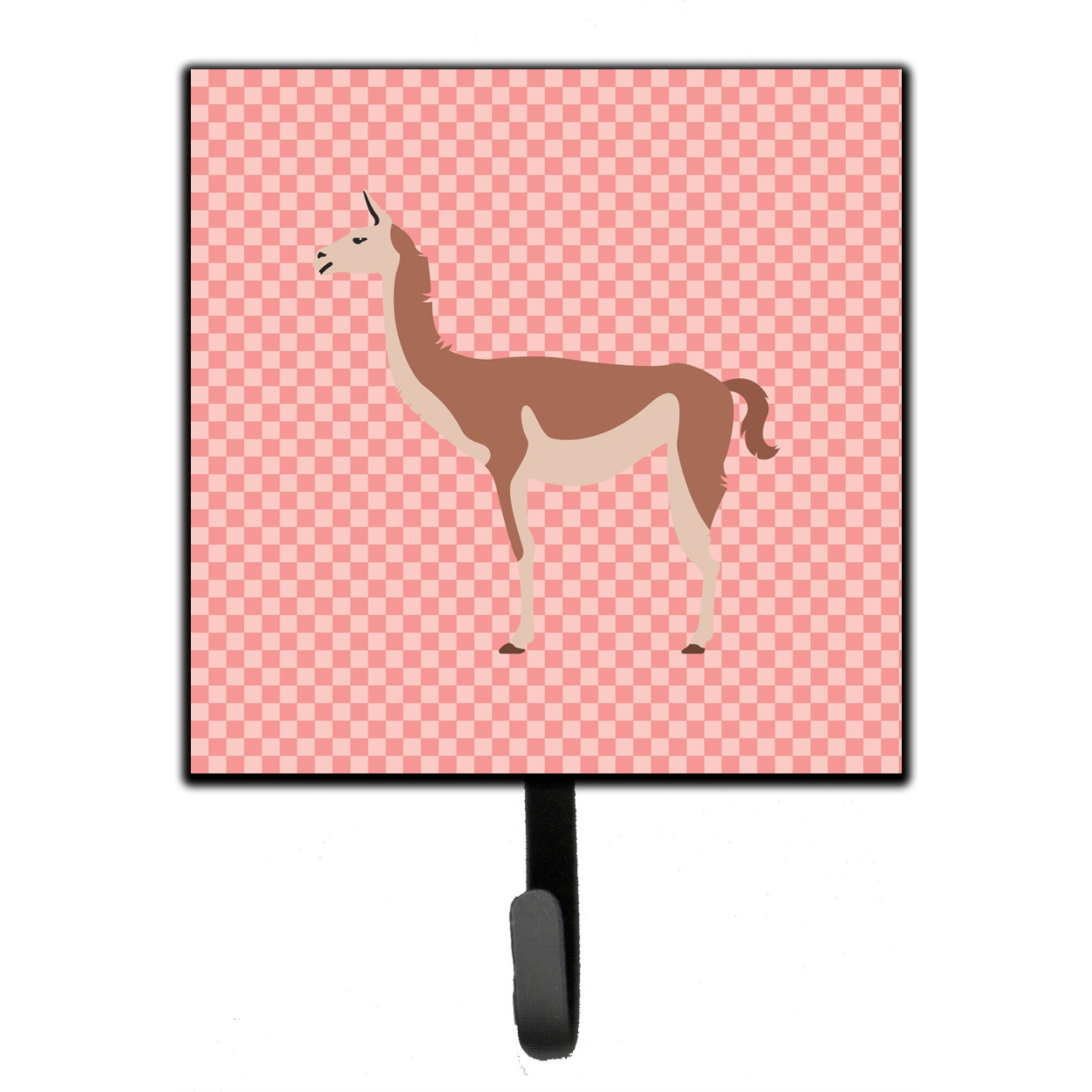 &quotCaroline's Treasures Guanaco Pink Check Wall Hook, Small, Multicolor"