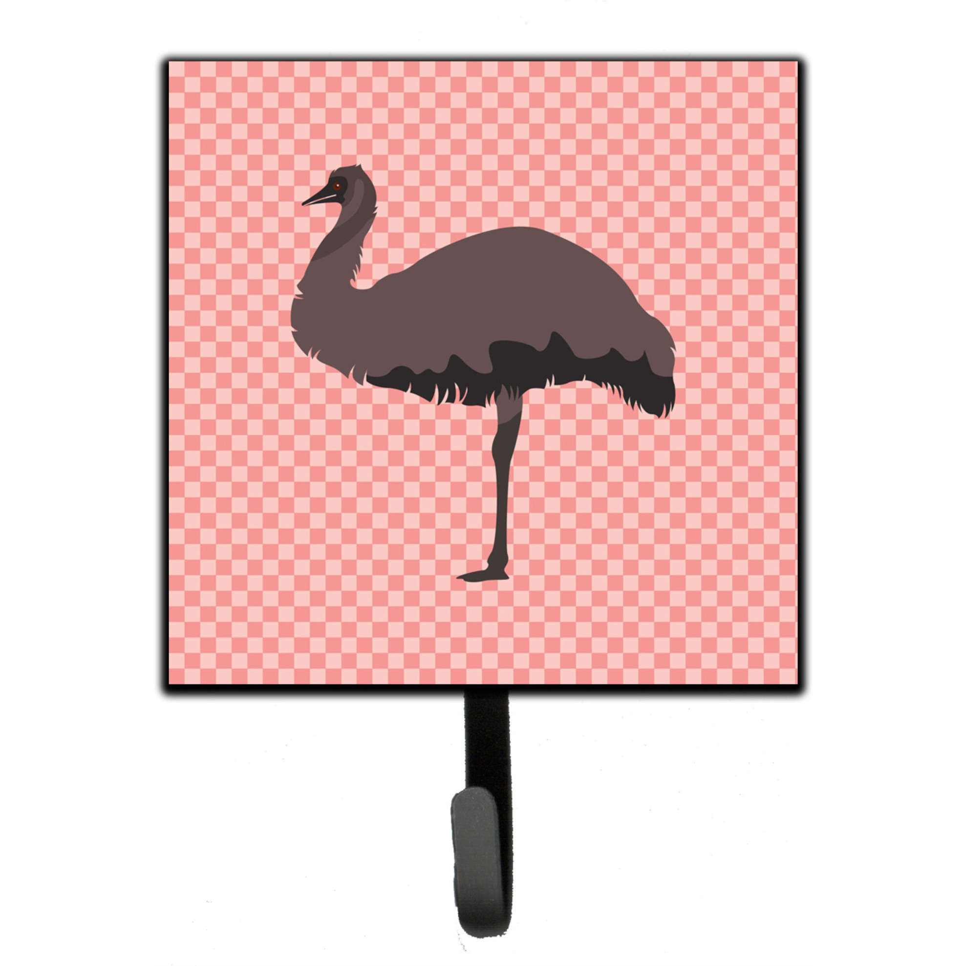 &quotCaroline's Treasures Emu Pink Check Wall Hook, Small, Multicolor"
