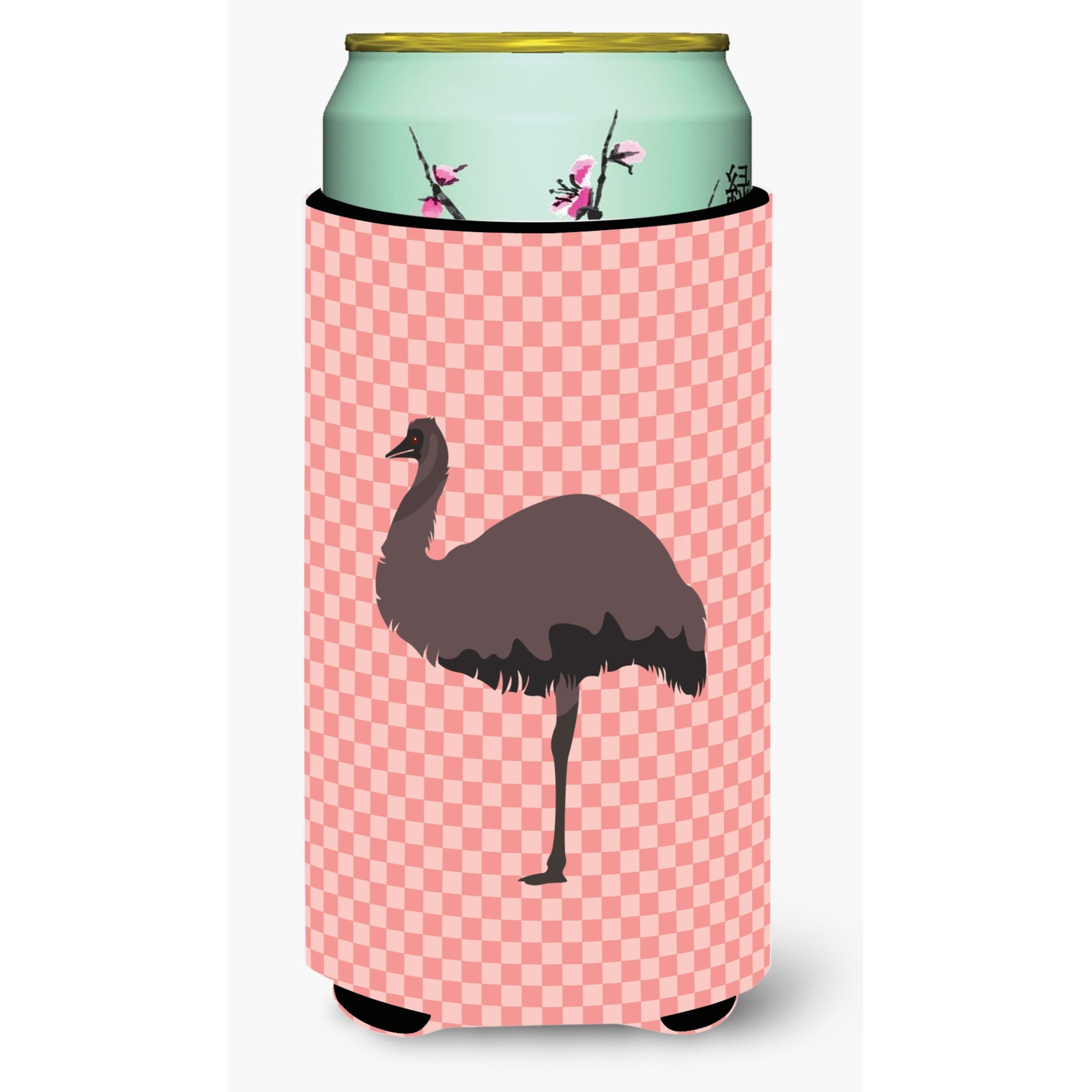 &quotCaroline's Treasures Emu Pink Check Decorative Can Hugger, Tall Boy, Multicolor"