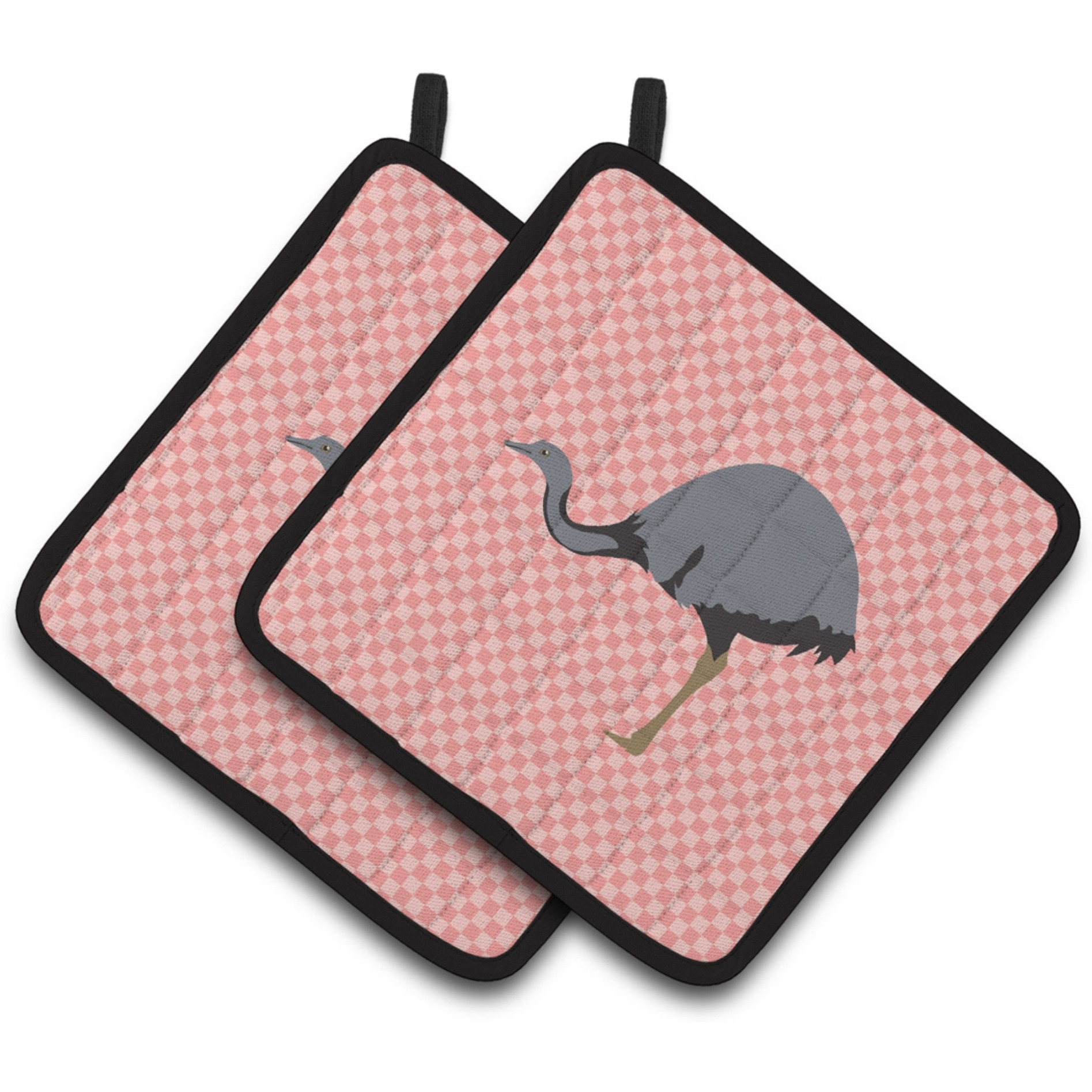 &quotCaroline's Treasures Rhea Pink Check Decorated Pot Holder, 7.5"" x 7.5"""