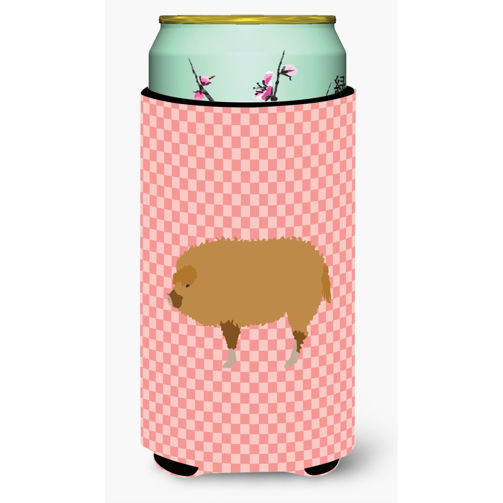 &quotCaroline's Treasures Hungarian Mangalica Pig Pink Check Decorative Can Hugger, Tall Boy, Multicolor"