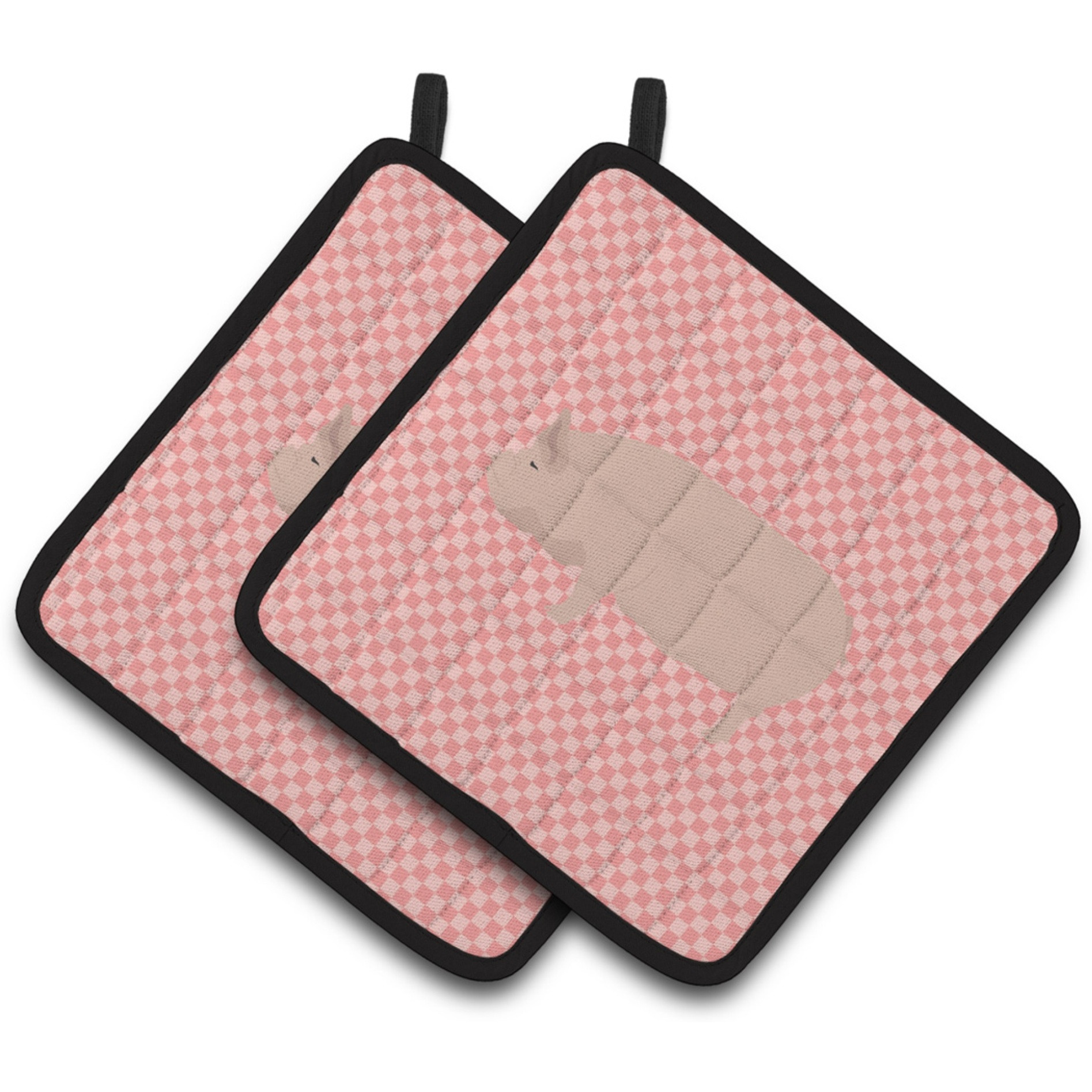 &quotCaroline's Treasures Welsh Pig Pink Check Decorated Pot Holder, 7.5"" x 7.5"""