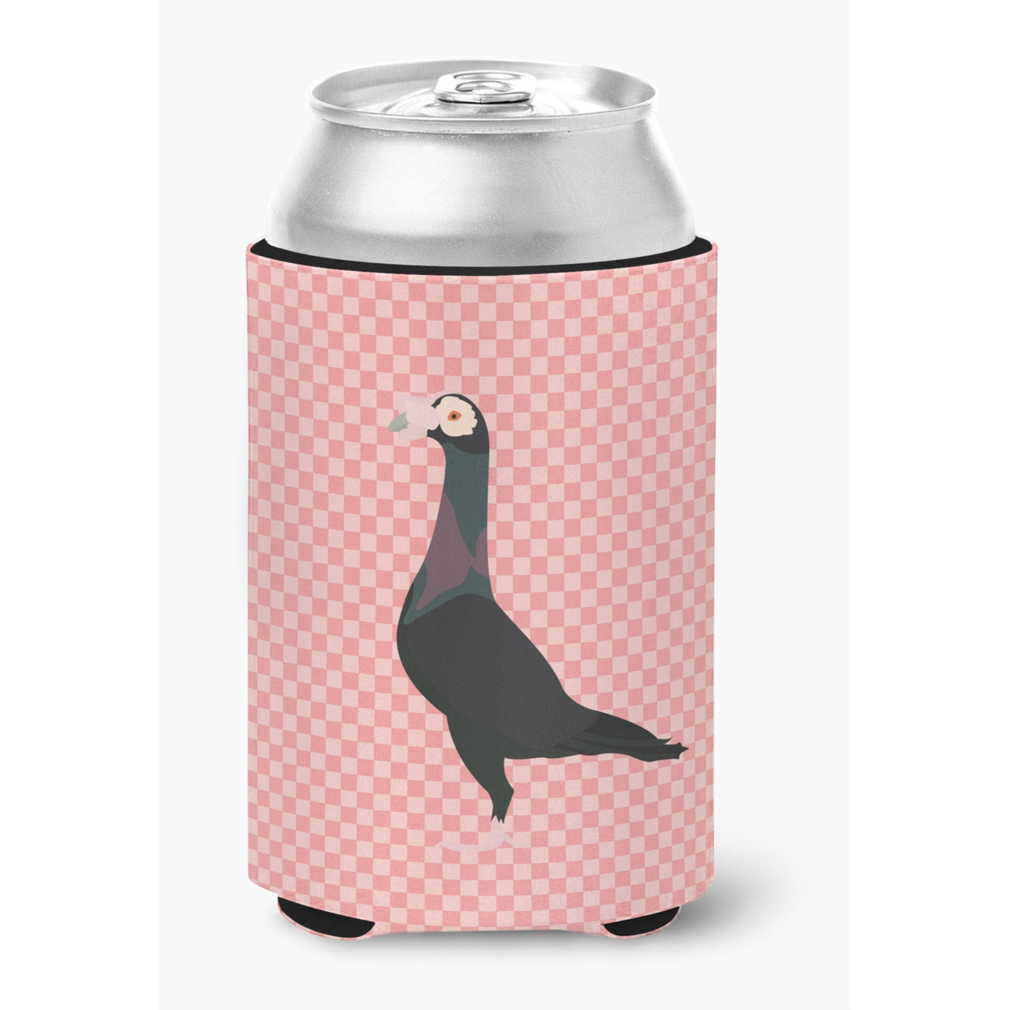 &quotCaroline's Treasures English Carrier Pigeon Pink Check Decorative Can Hugger, Multicolor"