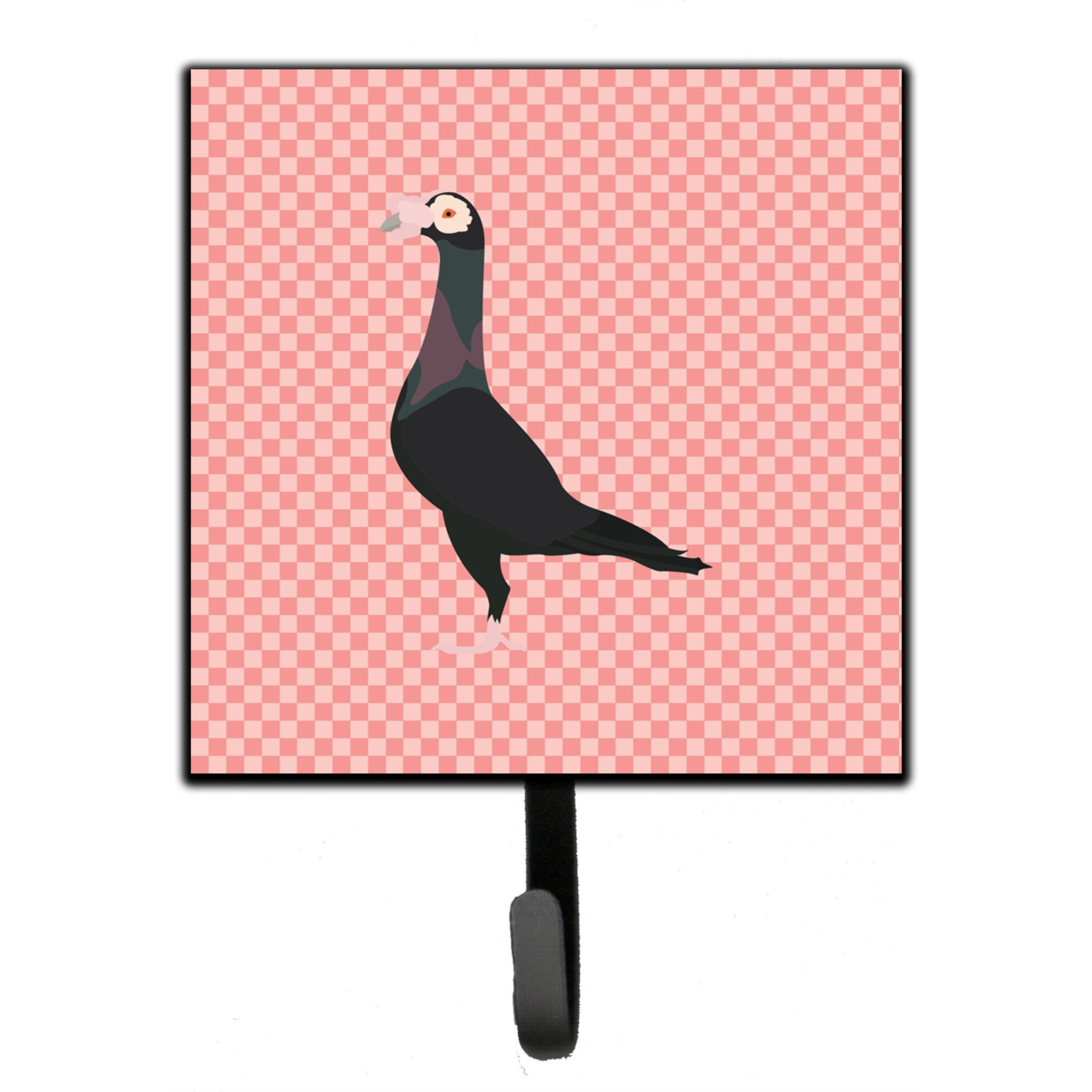 &quotCaroline's Treasures English Carrier Pigeon Pink Check Wall Hook, Small, Multicolor"