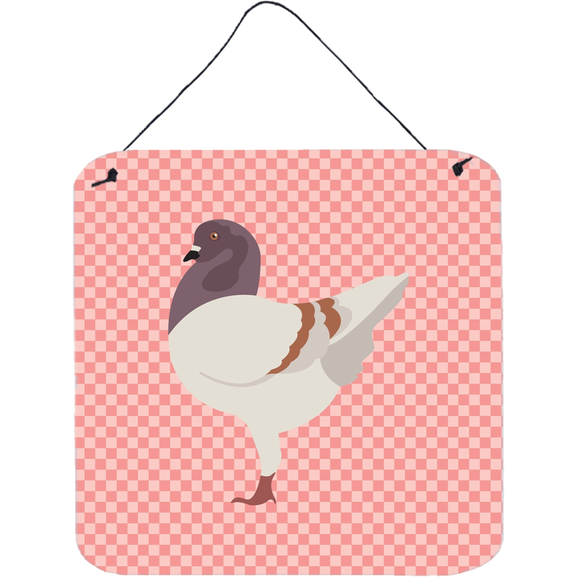 &quotCaroline's Treasures Pink German Modena Pigeon Check Metal Print, 6hx6w"