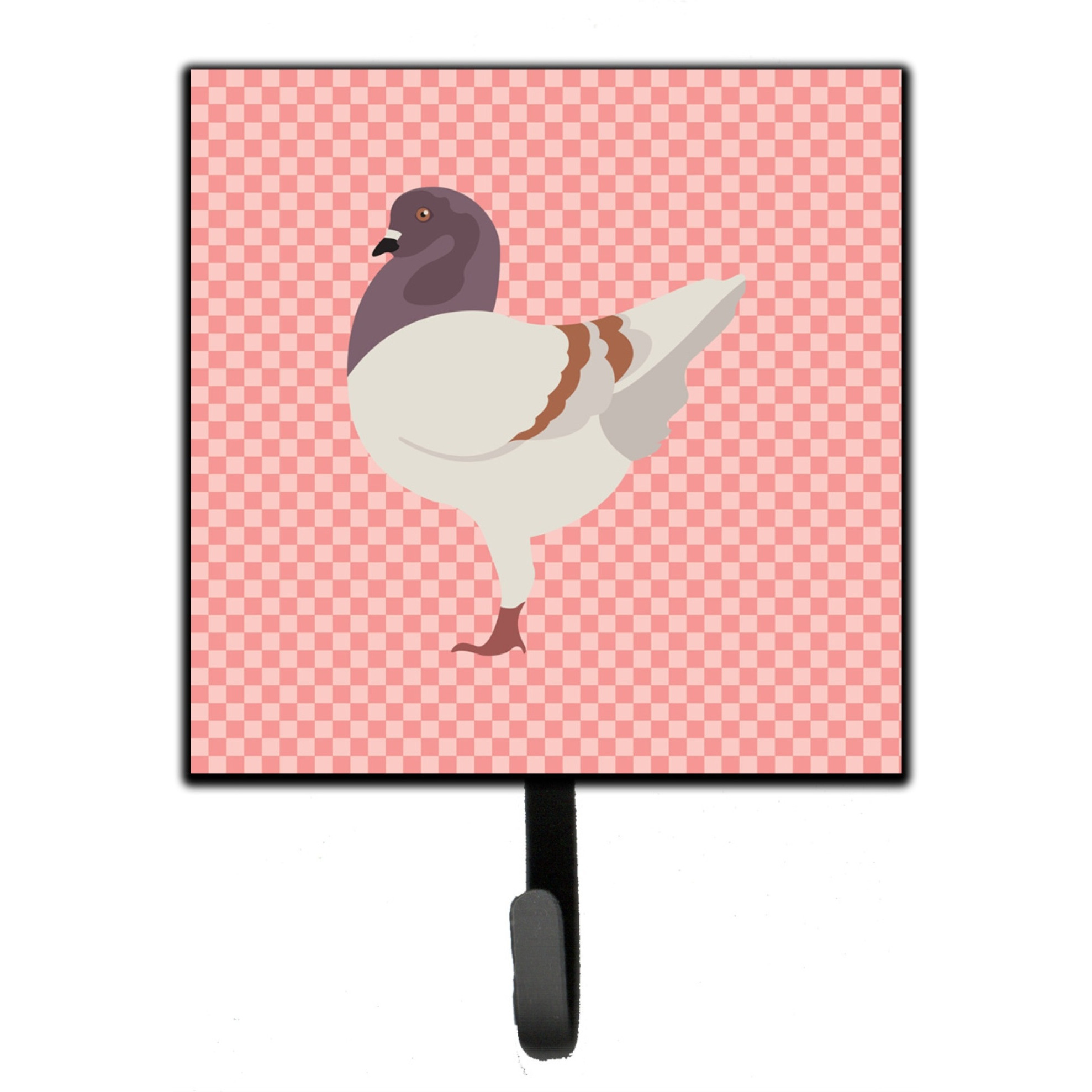 &quotCaroline's Treasures German Modena Pigeon Pink Check Wall Hook, Small, Multicolor"