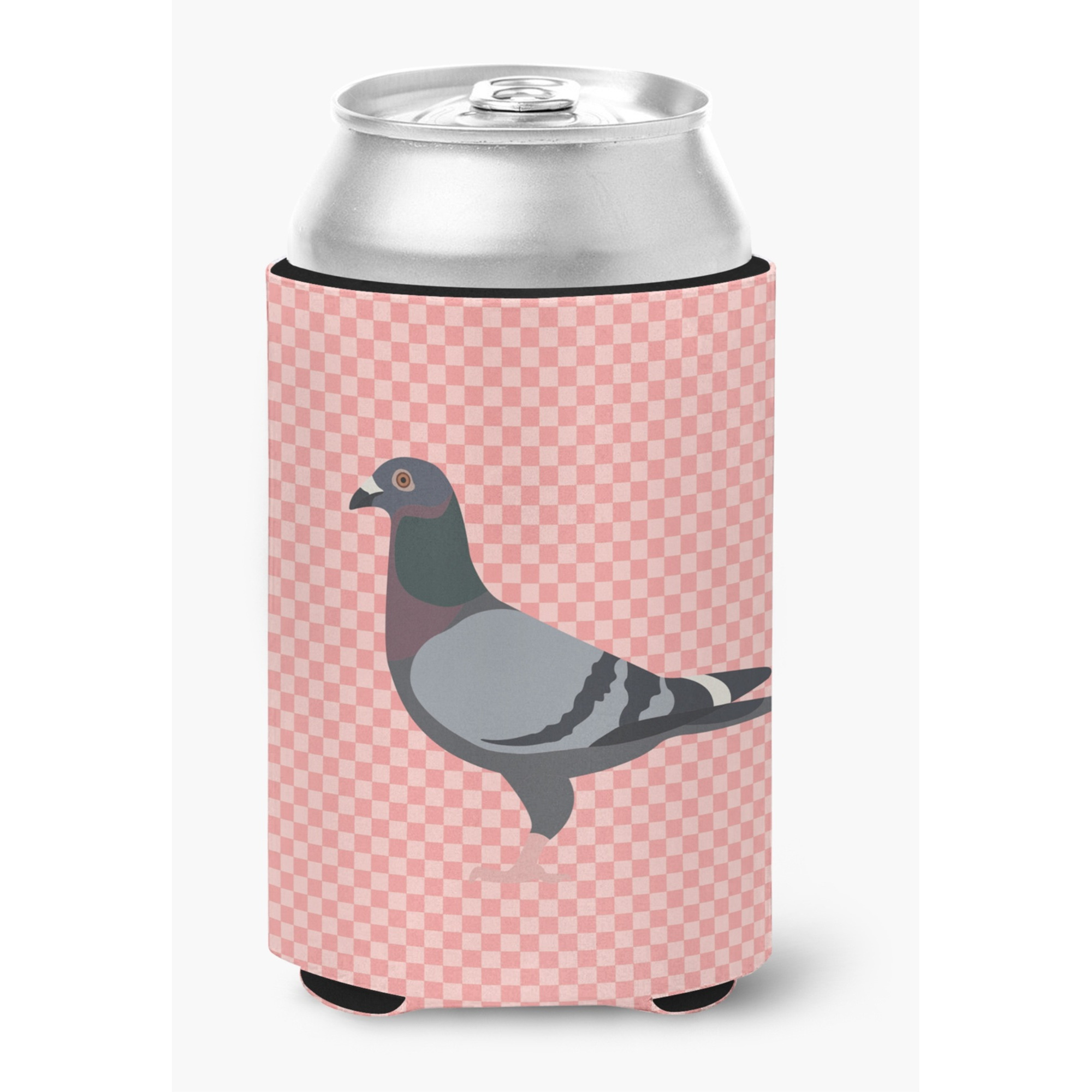 &quotCaroline's Treasures Racing Pigeon Pink Check Decorative Can Hugger, Multicolor"