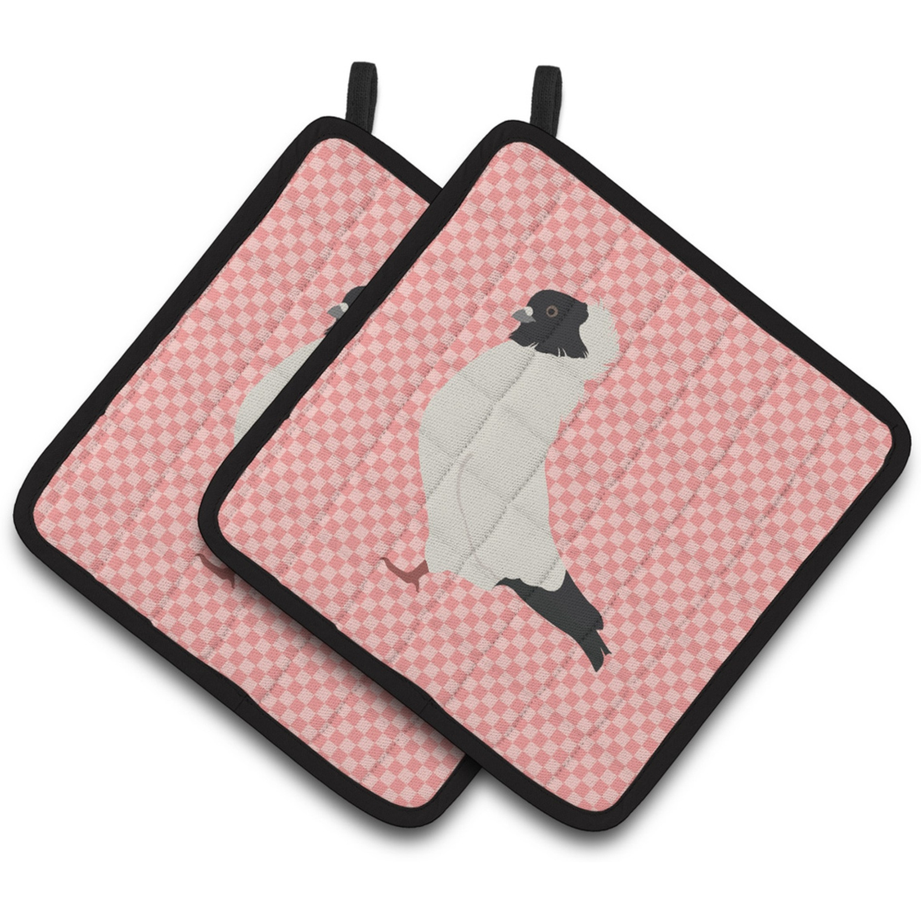 &quotCaroline's Treasures Nun Pigeon Pink Check Decorated Pot Holder, 7.5"" x 7.5"""