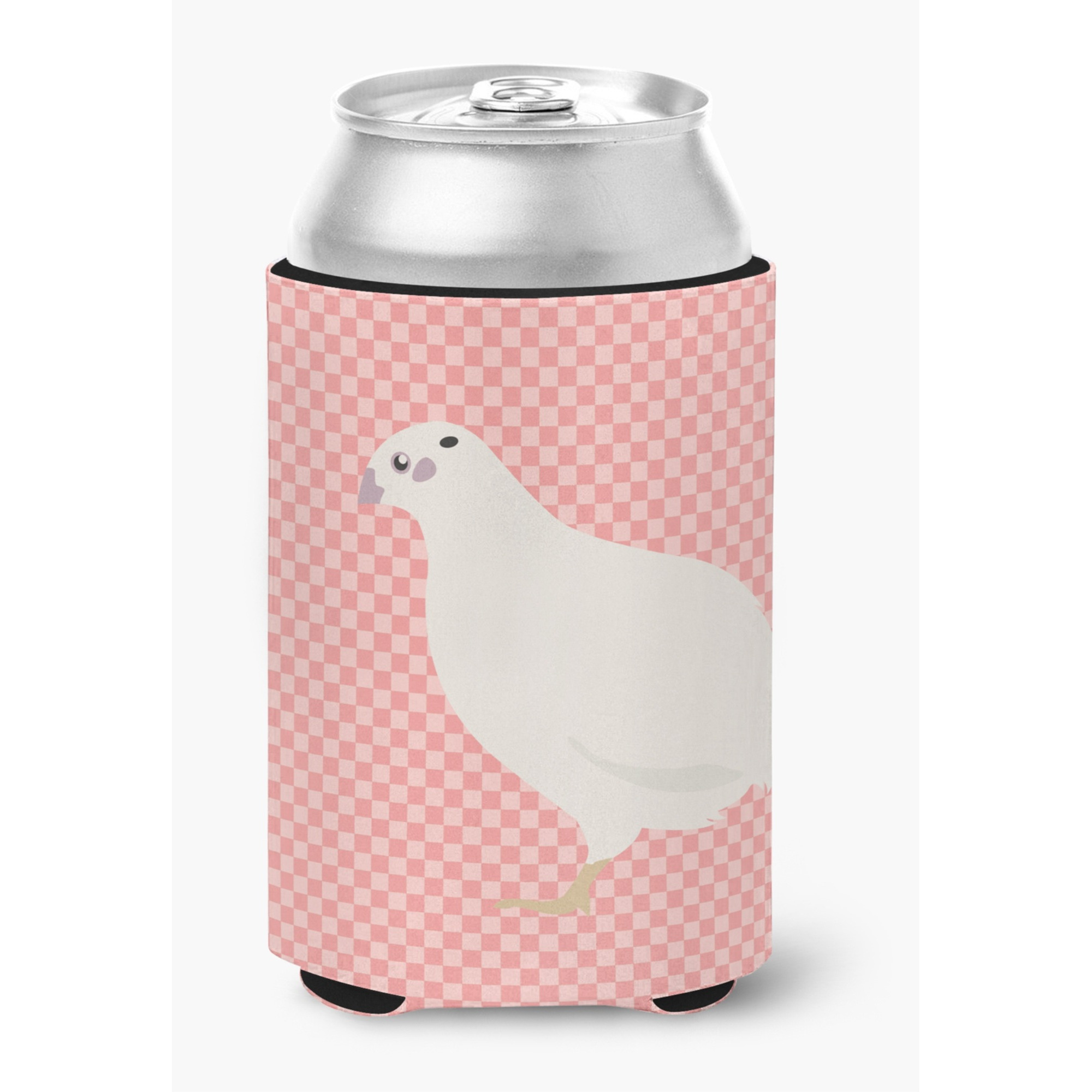 &quotCaroline's Treasures Texas Quail Pink Check Decorative Can Hugger, Multicolor"
