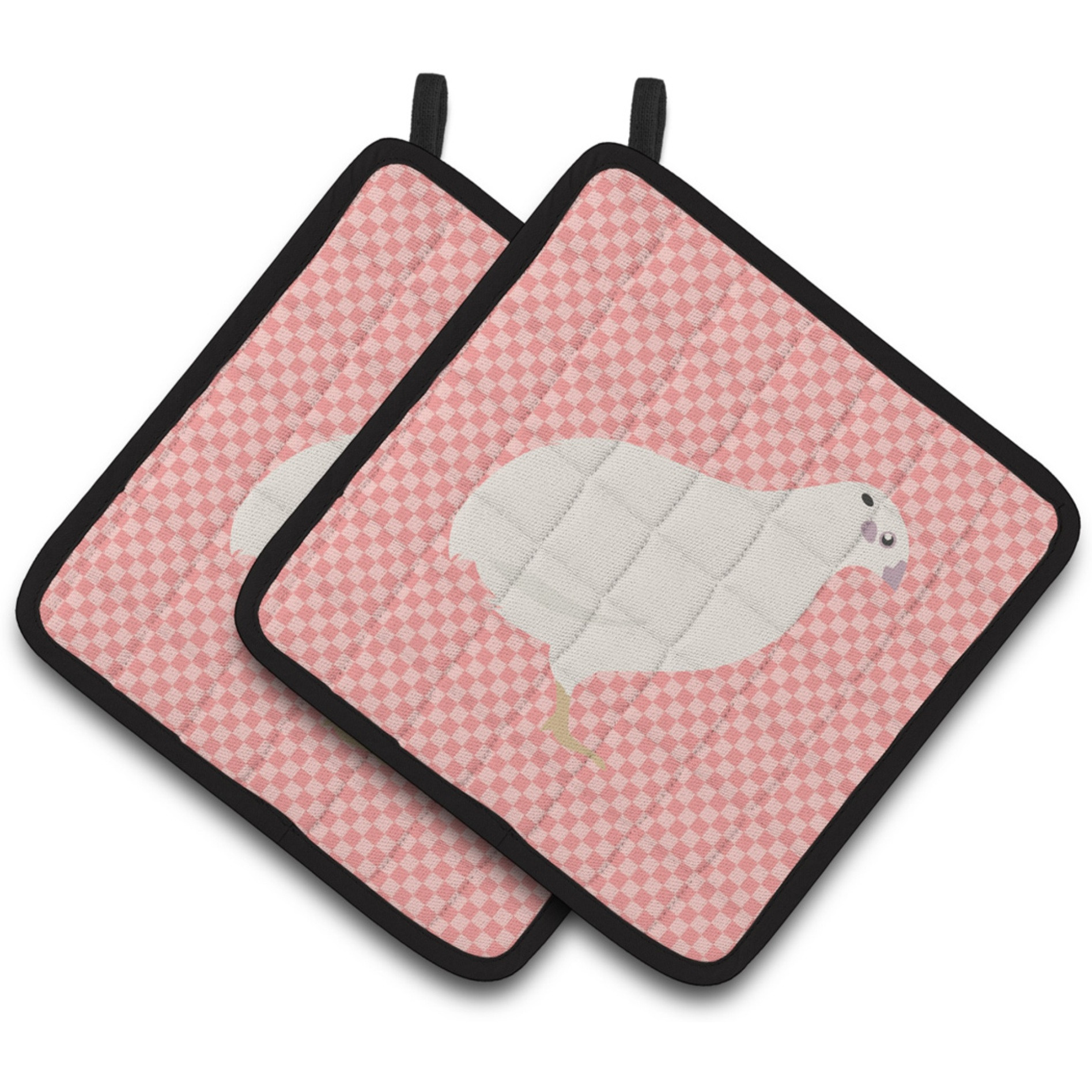 &quotCaroline's Treasures Texas Quail Pink Check Decorated Pot Holder, 7.5"" x 7.5"""