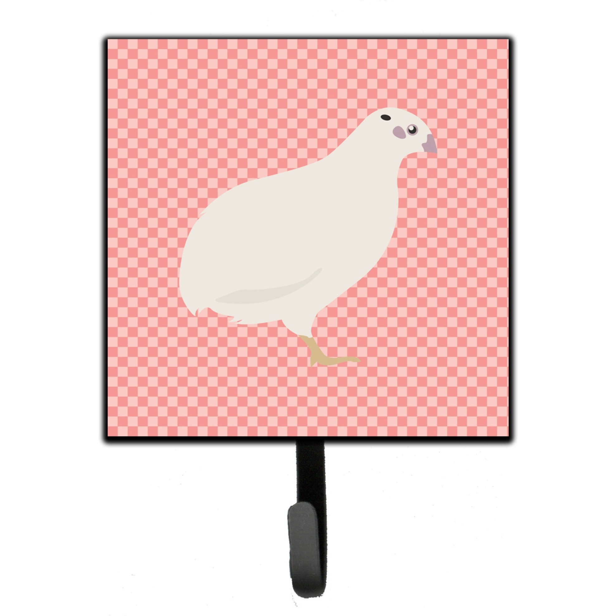 &quotCaroline's Treasures Texas Quail Pink Check Wall Hook, Small, Multicolor"