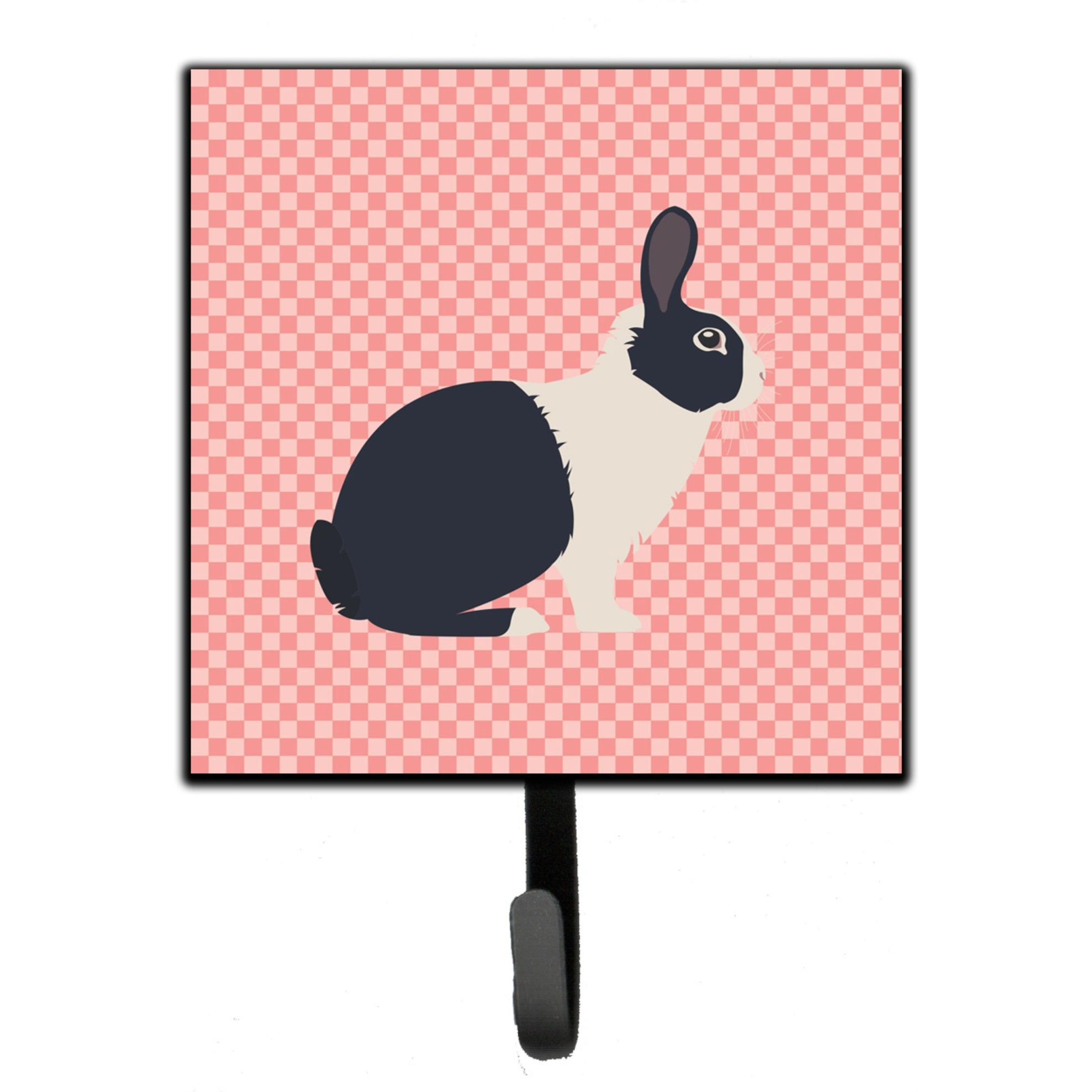 &quotCaroline's Treasures Dutch Rabbit Pink Check Wall Hook, Small, Multicolor"