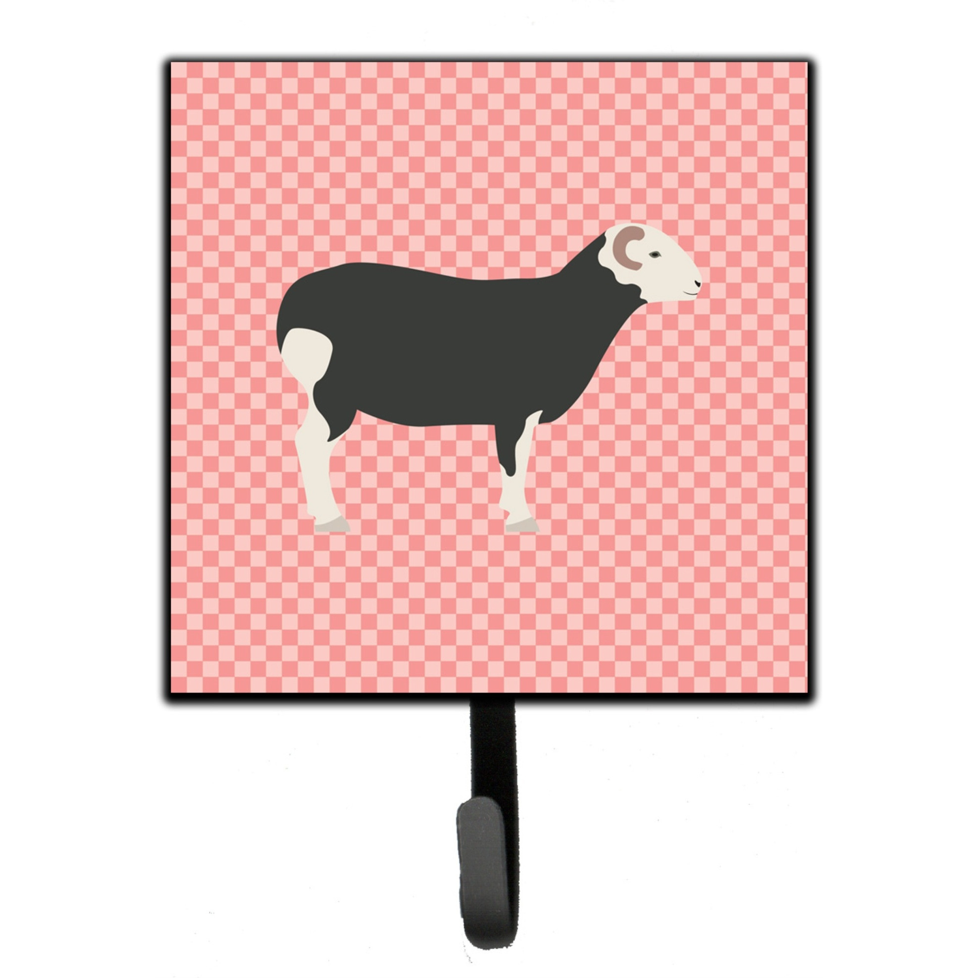 &quotCaroline's Treasures Herwick Sheep Pink Check Wall Hook, Small, Multicolor"
