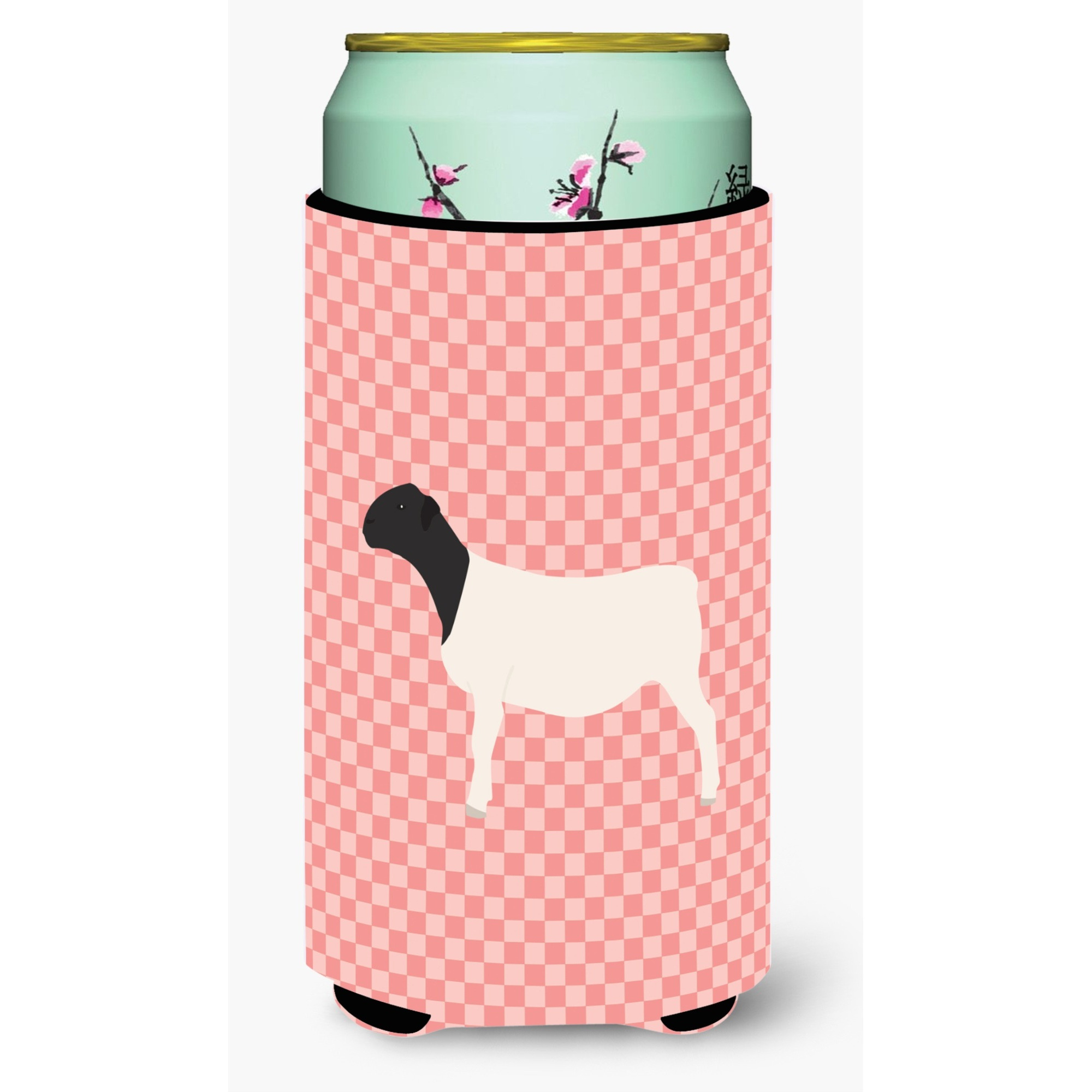 &quotCaroline's Treasures Dorper Sheep Pink Check Decorative Can Hugger, Tall Boy, Multicolor"