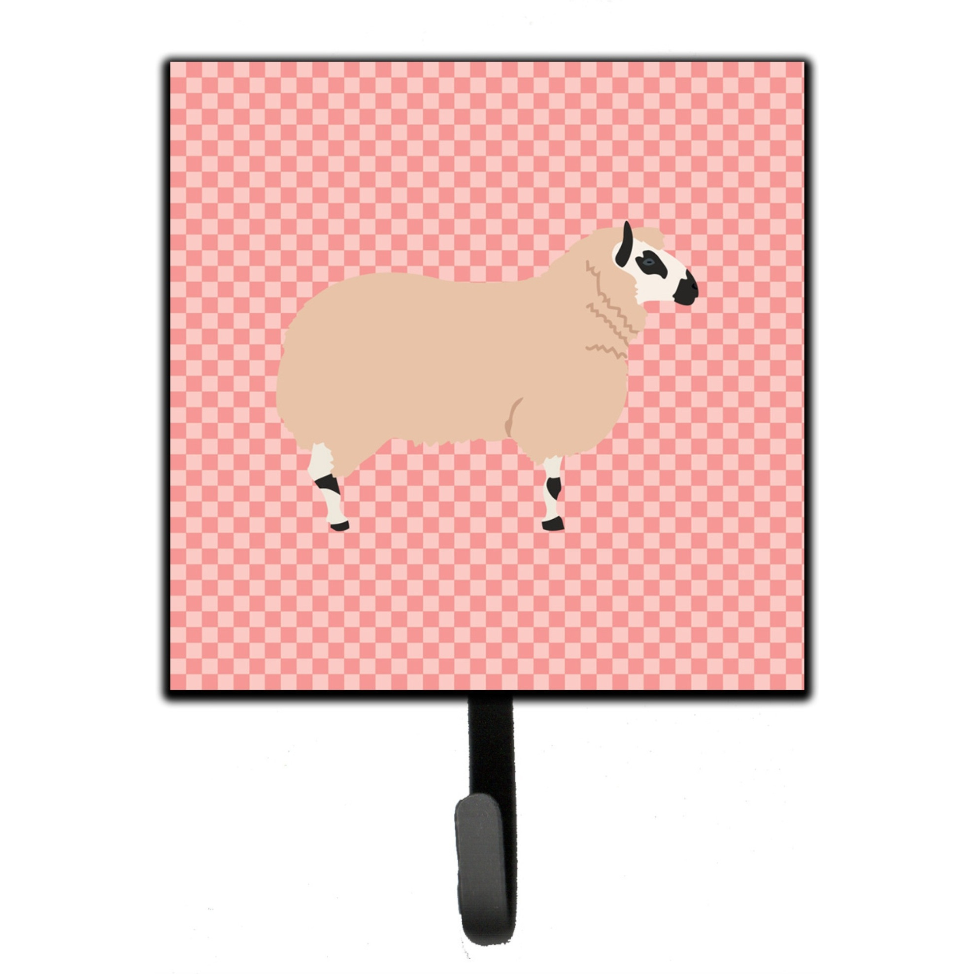 &quotCaroline's Treasures Kerry Hill Sheep Pink Check Wall Hook, Small, Multicolor"