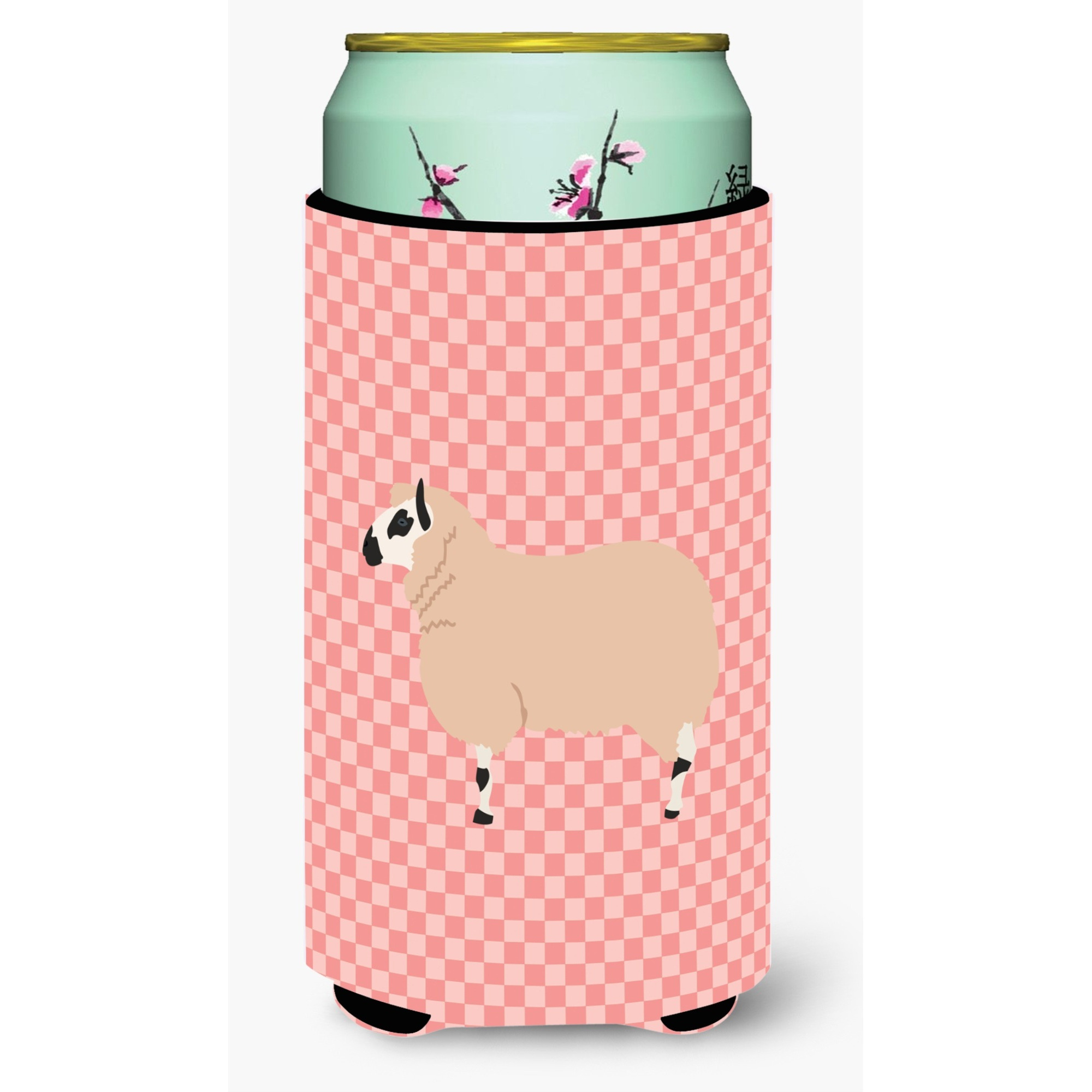 &quotCaroline's Treasures Kerry Hill Sheep Pink Check Decorative Can Hugger, Tall Boy, Multicolor"