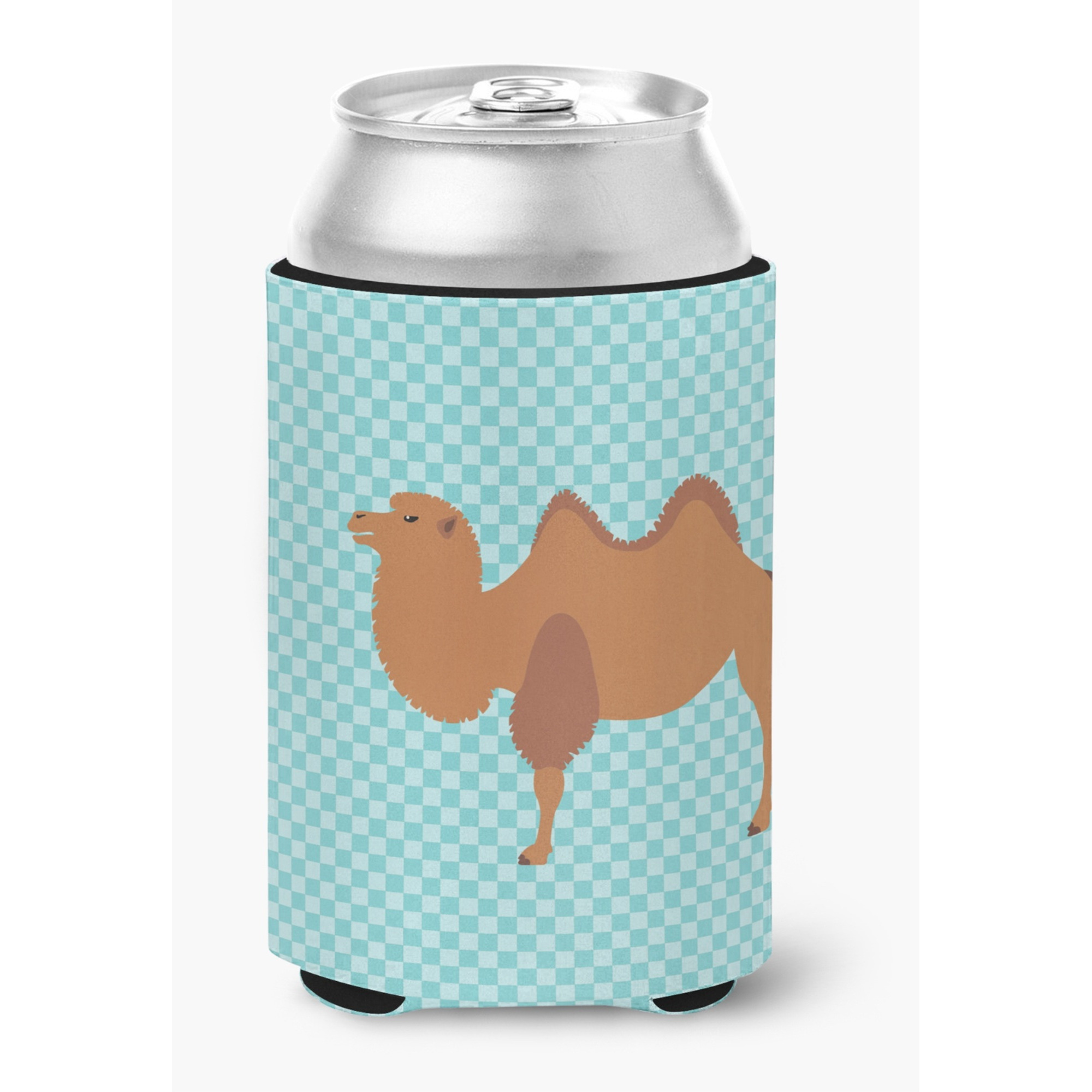 &quotCaroline's Treasures Bactrian Camel Blue Check Decorative Can Hugger, Multicolor"