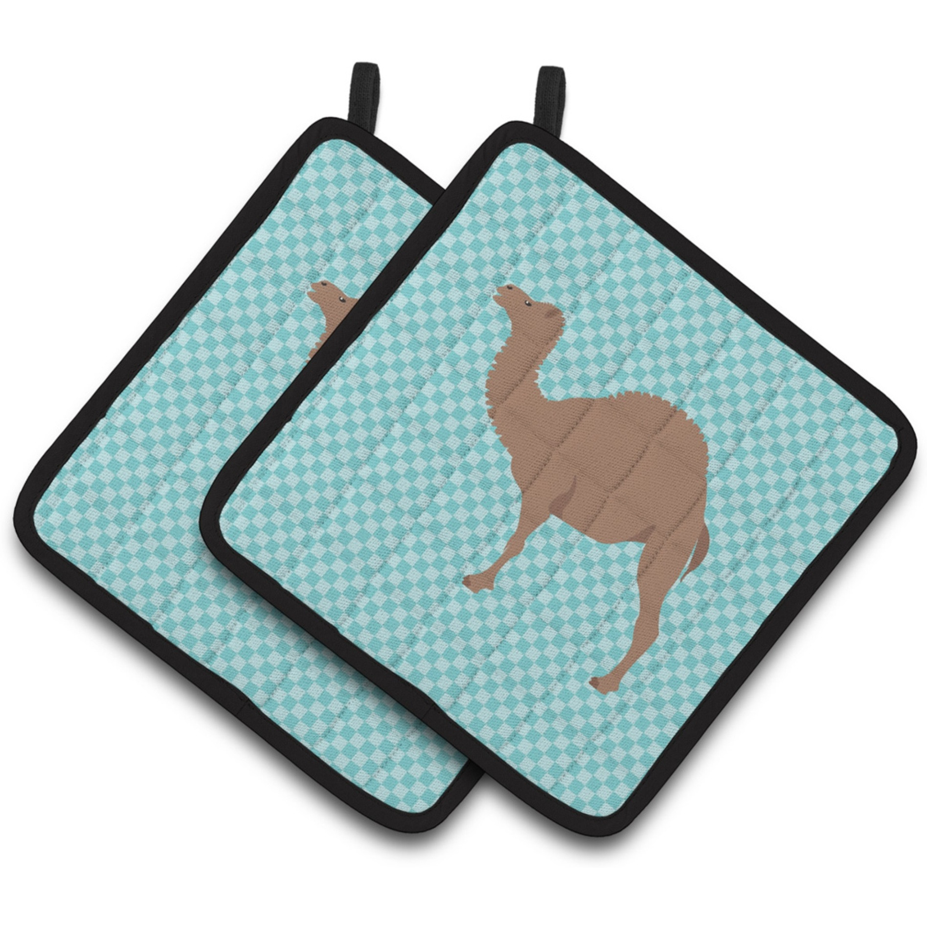 &quotCaroline's Treasures F1 Hybrid Camel Blue Check Decorated Pot Holder, 7.5"" x 7.5"""