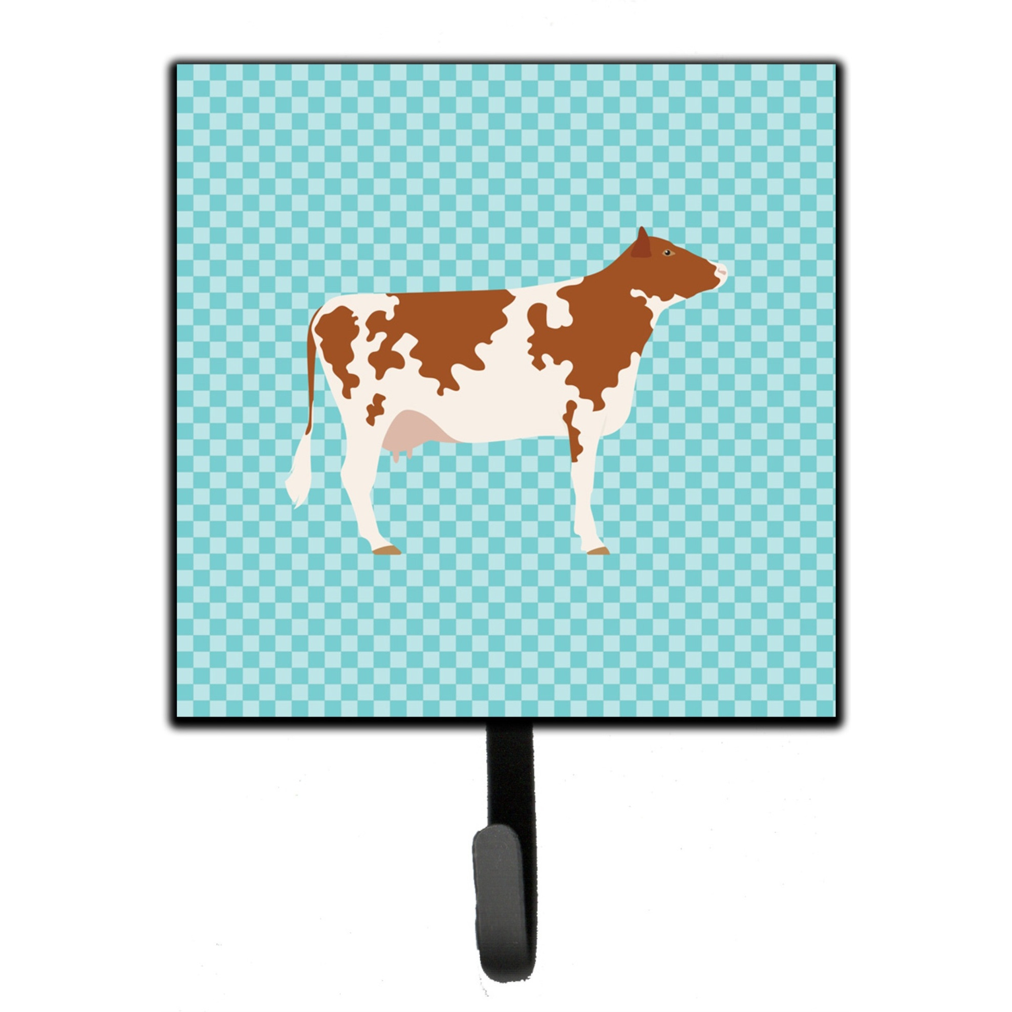 &quotCaroline's Treasures Ayrshire Cow Blue Check Wall Hook, Small, Multicolor"