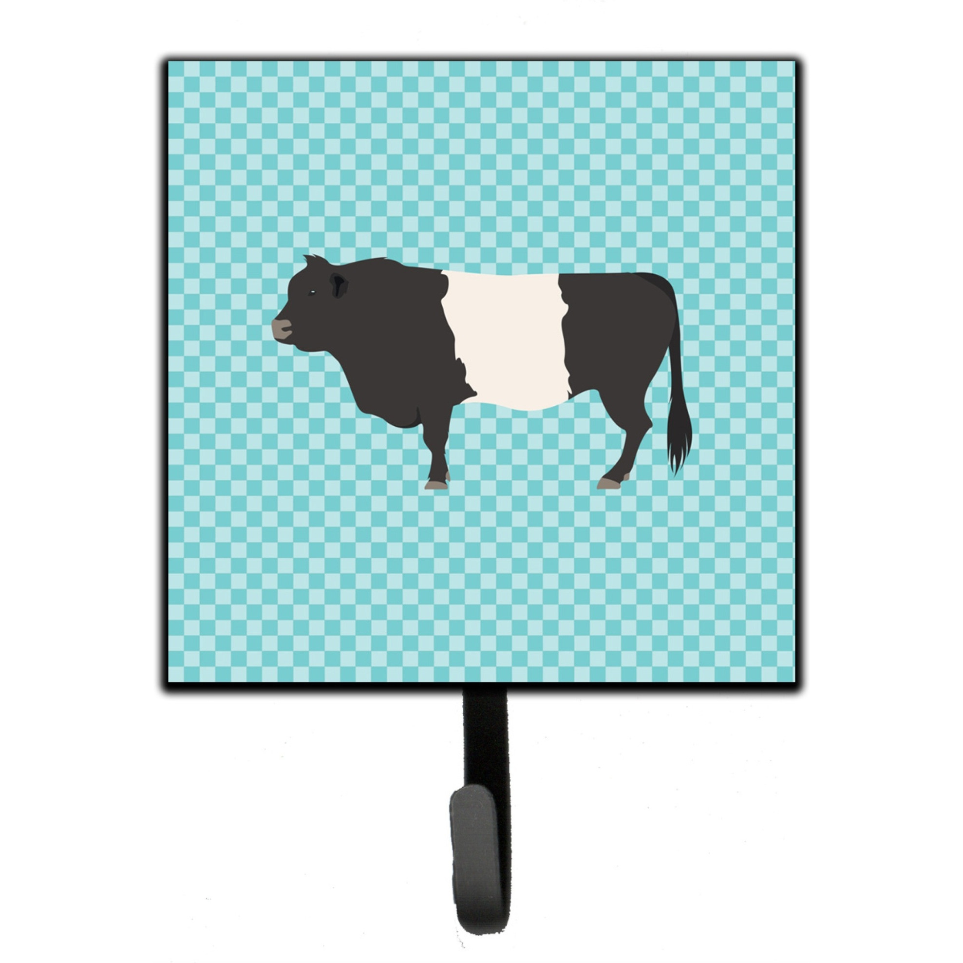 &quotCaroline's Treasures Belted Galloway Cow Blue Check Wall Hook, Small, Multicolor"
