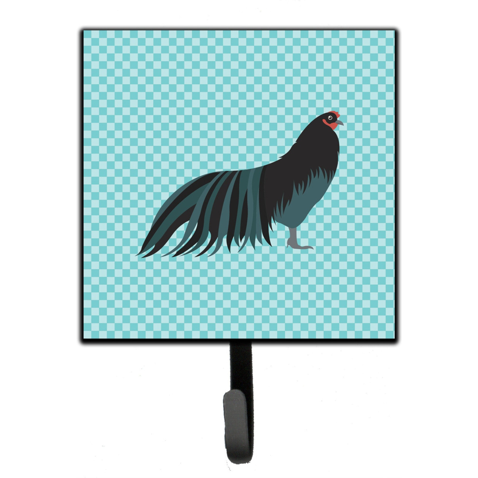 &quotCaroline's Treasures Sumatra Chicken Blue Check Wall Hook, Small, Multicolor"