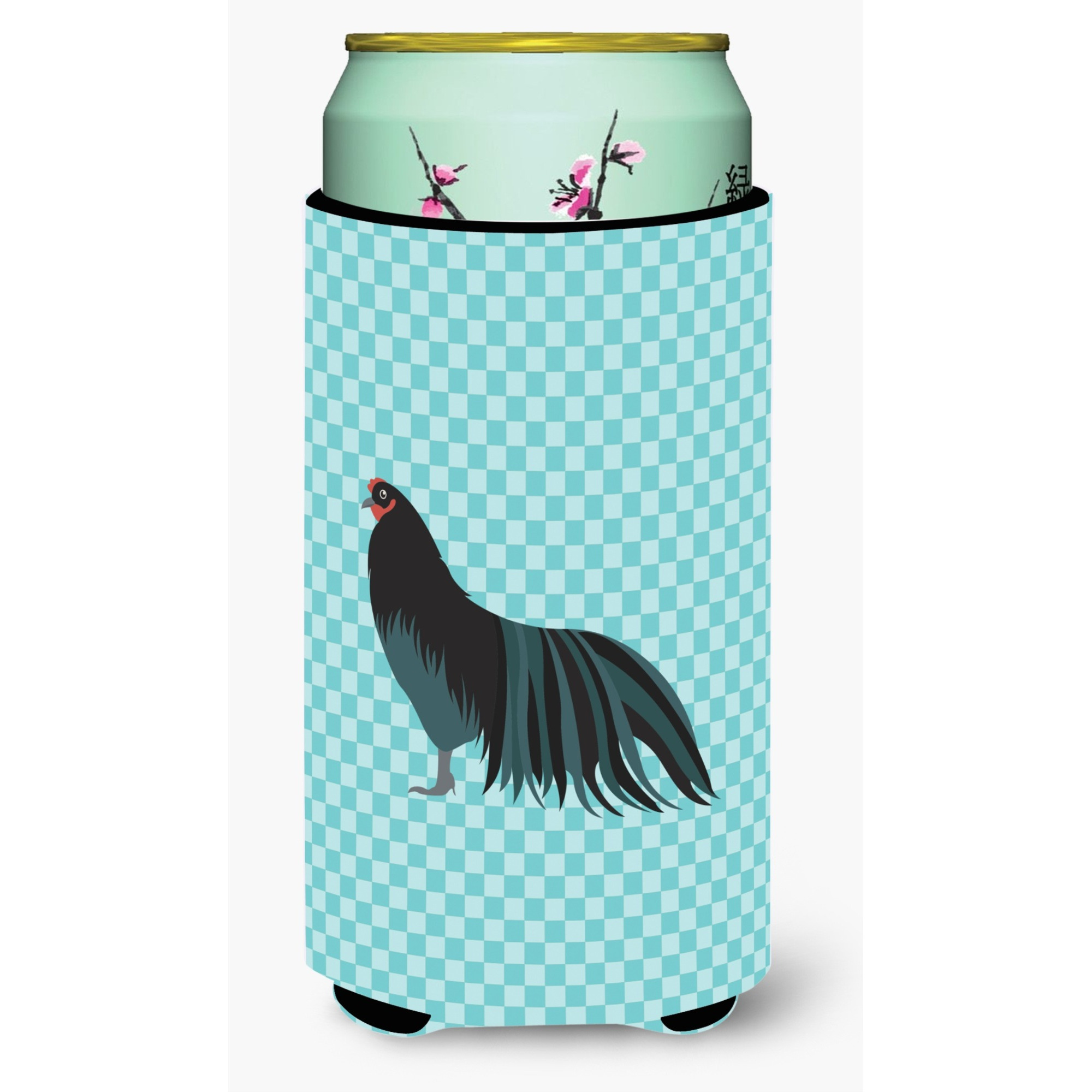 &quotCaroline's Treasures Sumatra Chicken Blue Check Decorative Can Hugger, Tall Boy, Multicolor"