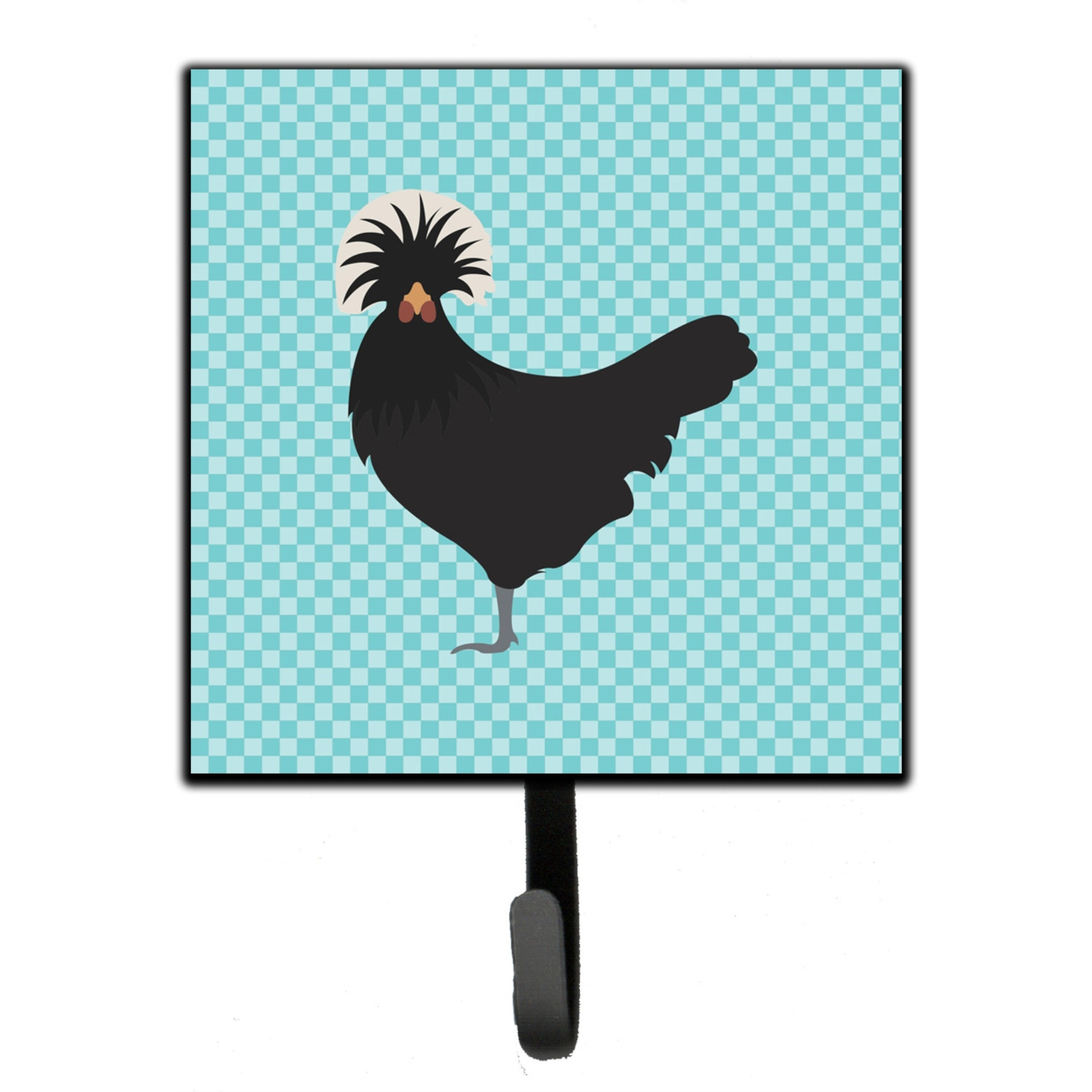 &quotCaroline's Treasures Polish Poland Chicken Blue Check Wall Hook, Small, Multicolor"